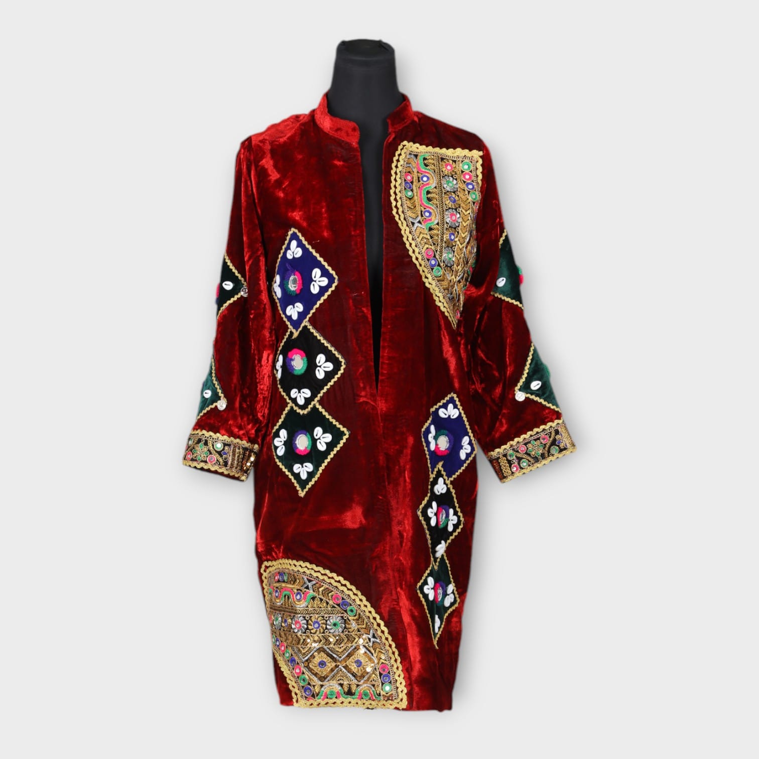 Maroon Velvet Afghani coat