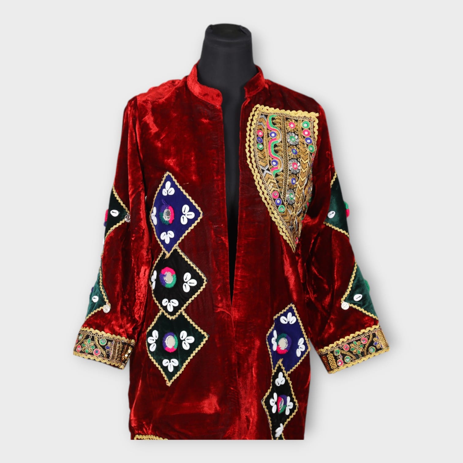 Maroon Velvet Afghani coat