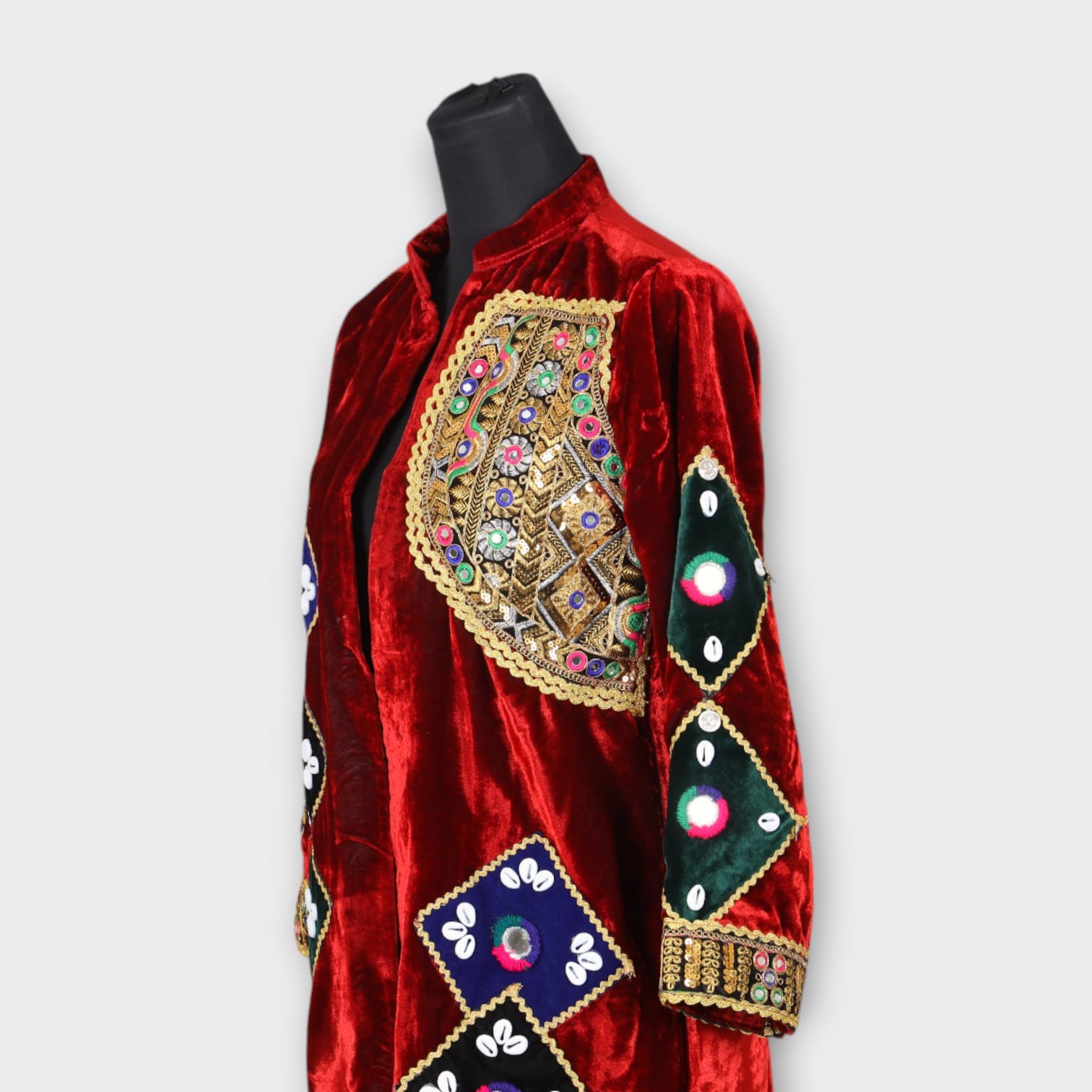 Maroon Velvet Afghani coat
