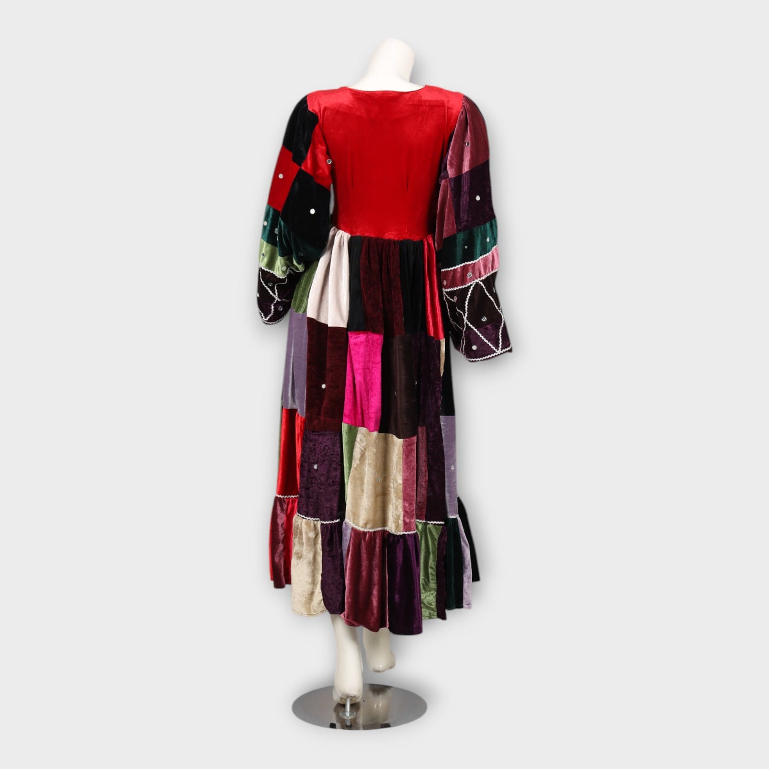 Colorful Patchwork Afghani Velvet Dress