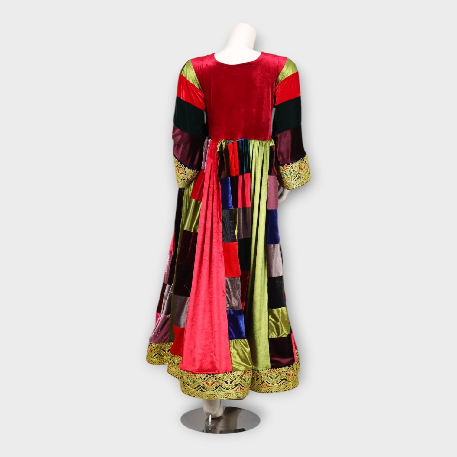 Traditional Afghani Patchwork Velvet Dress