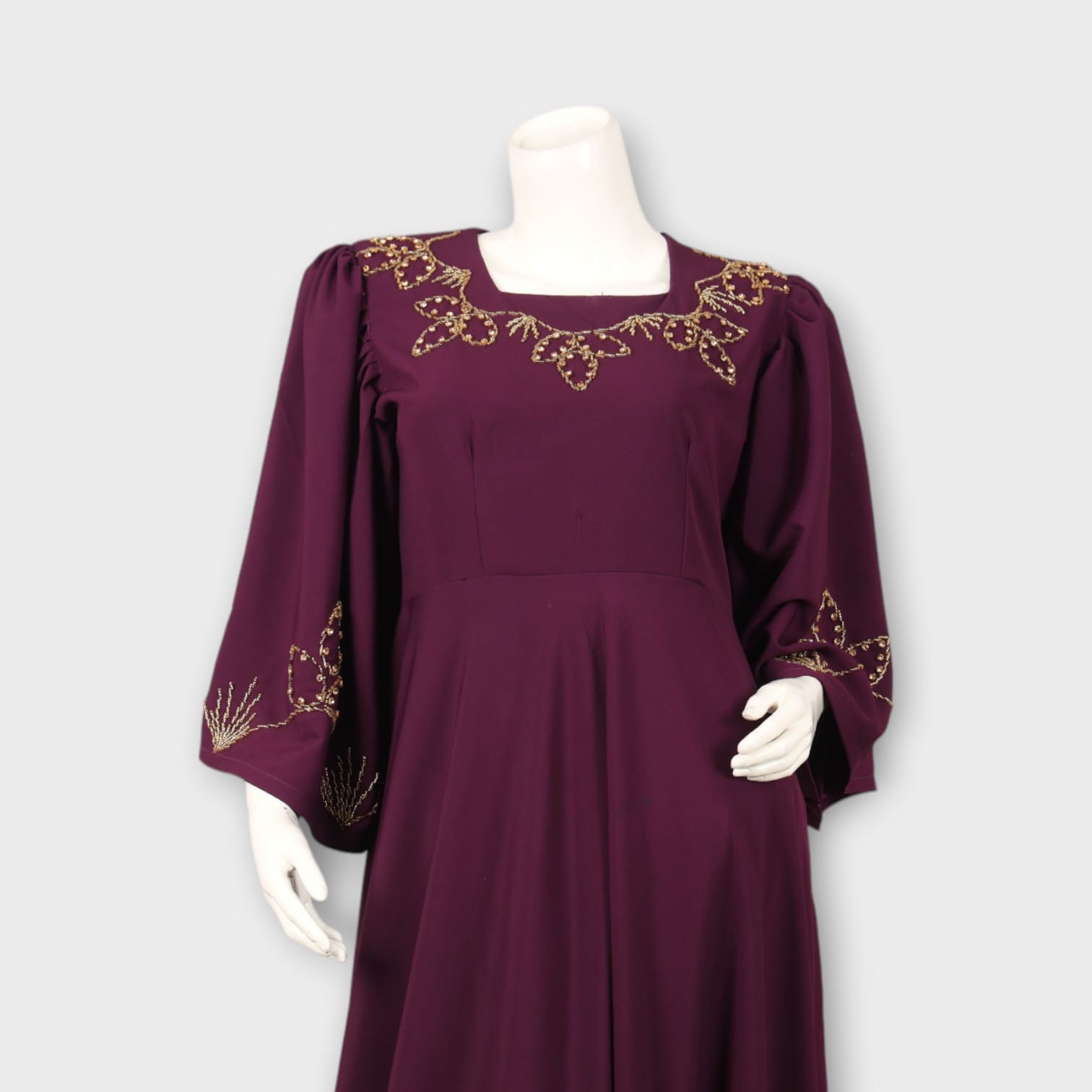 Plum Embroidered Afghani Two-Piece Set