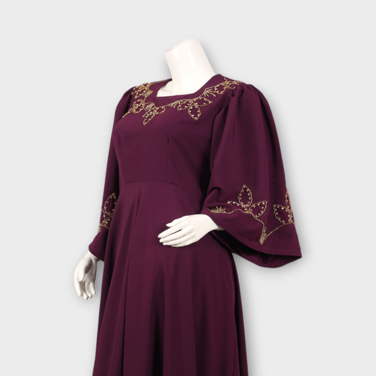 Plum Embroidered Afghani Two-Piece Set