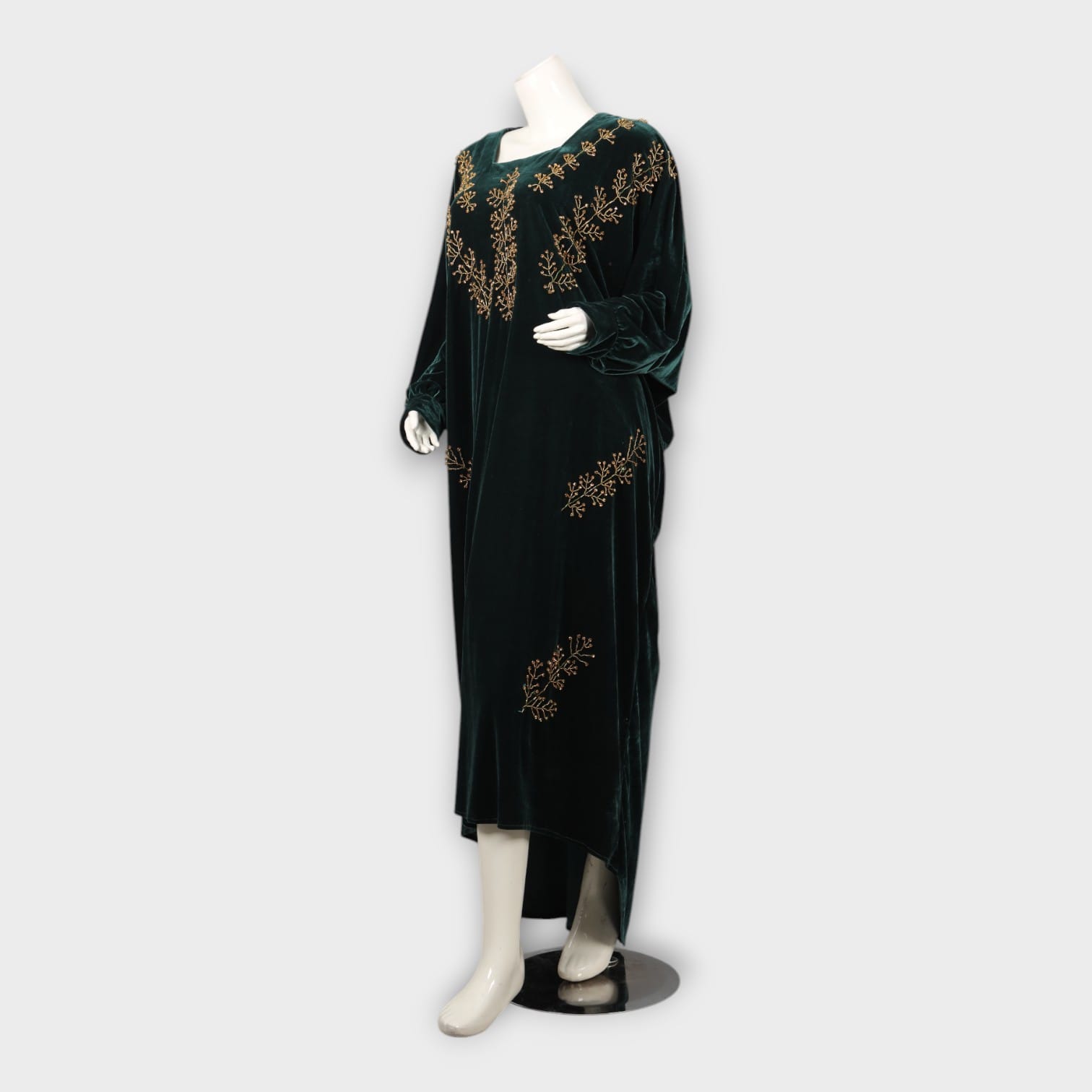Emerald Green Embroidered Abaya