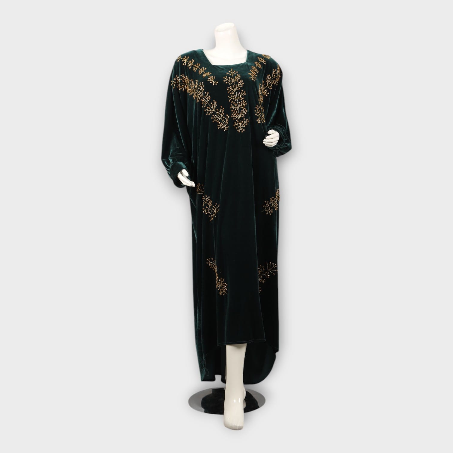 Emerald Green Embroidered Abaya