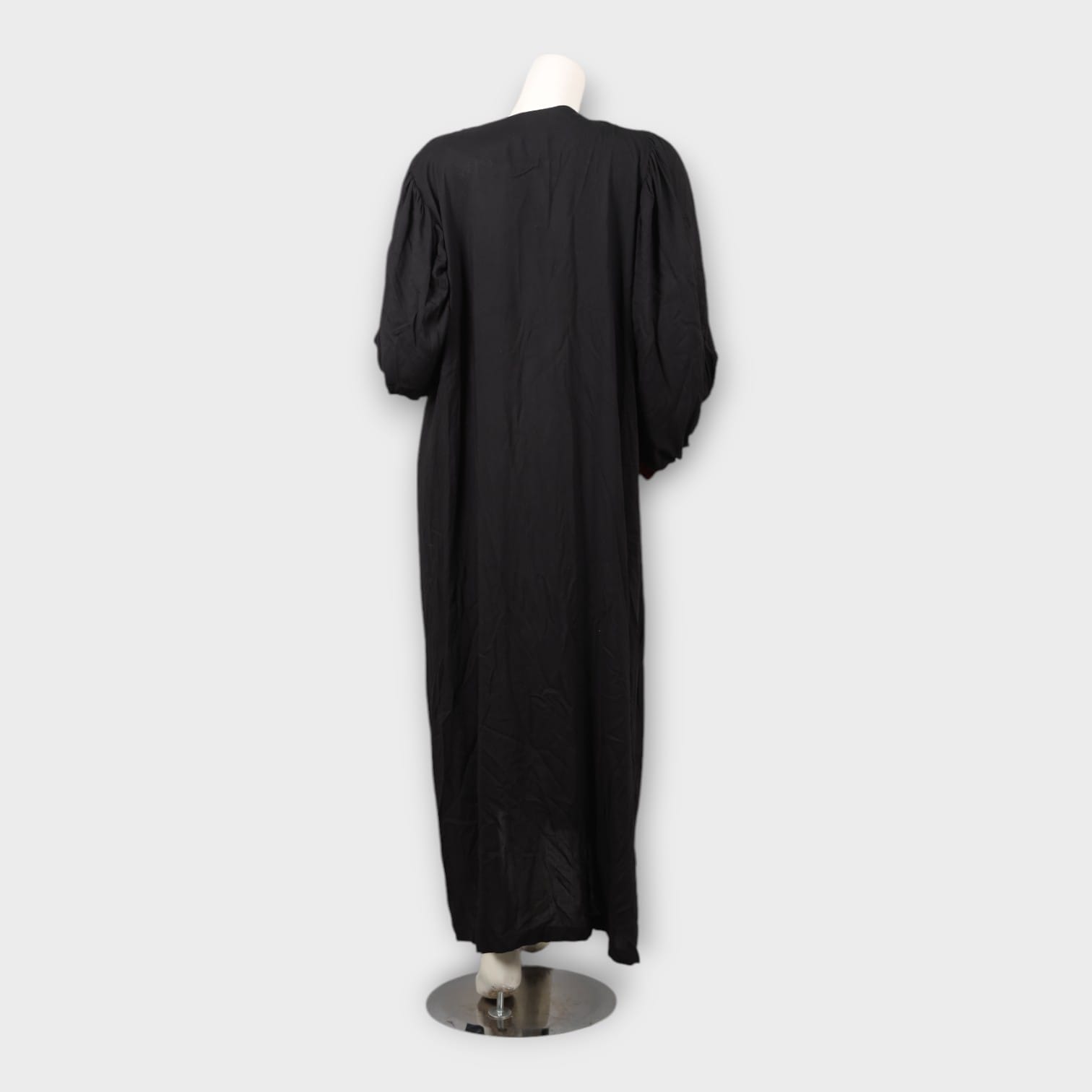Black Classic Afghani Dress with Red Tribal Embroidery