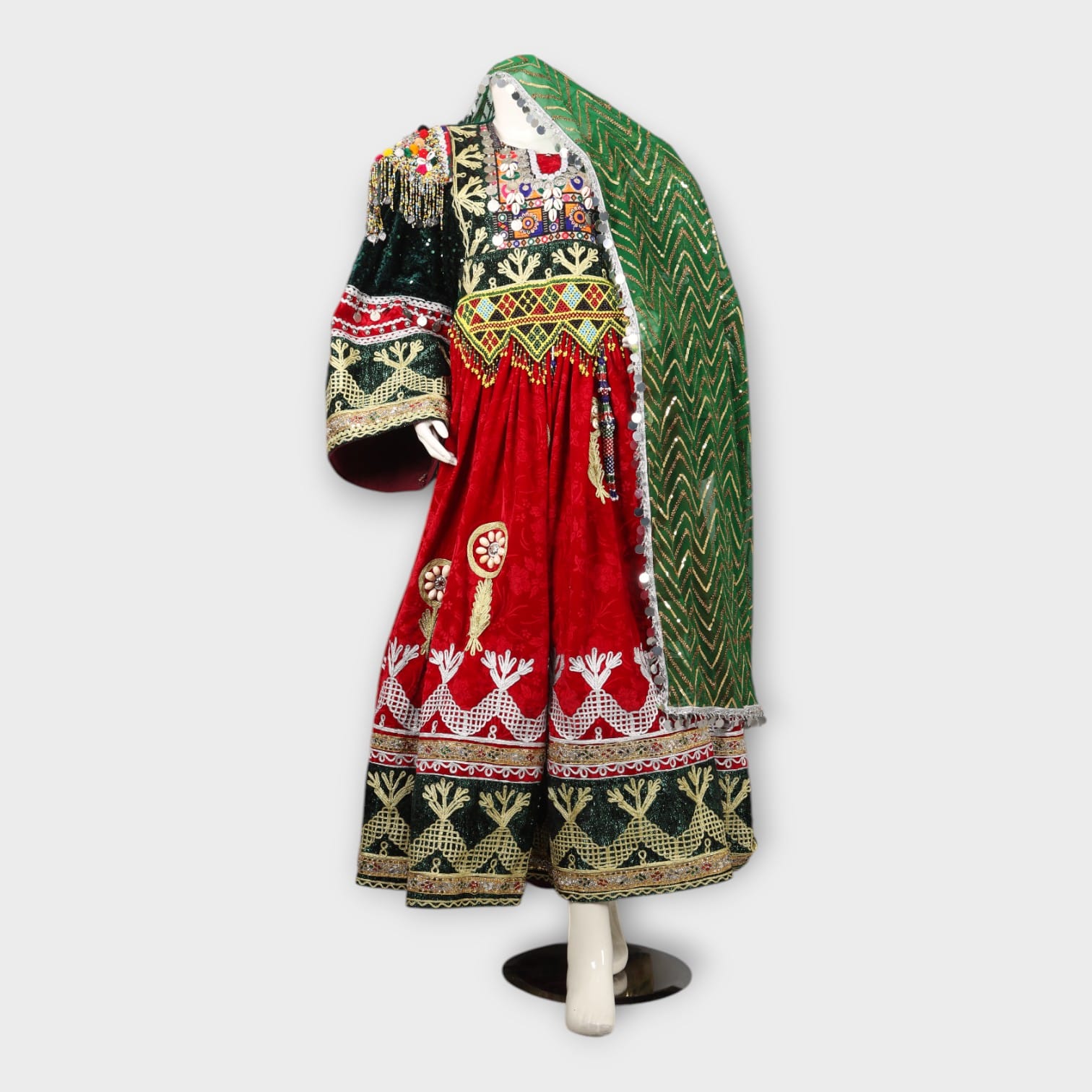 Heritage Gandi Afghani Outfit with Embroidered Waiscoat