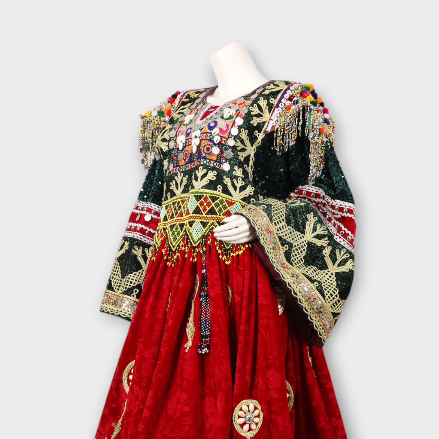 Heritage Gandi Afghani Outfit with Embroidered Waiscoat