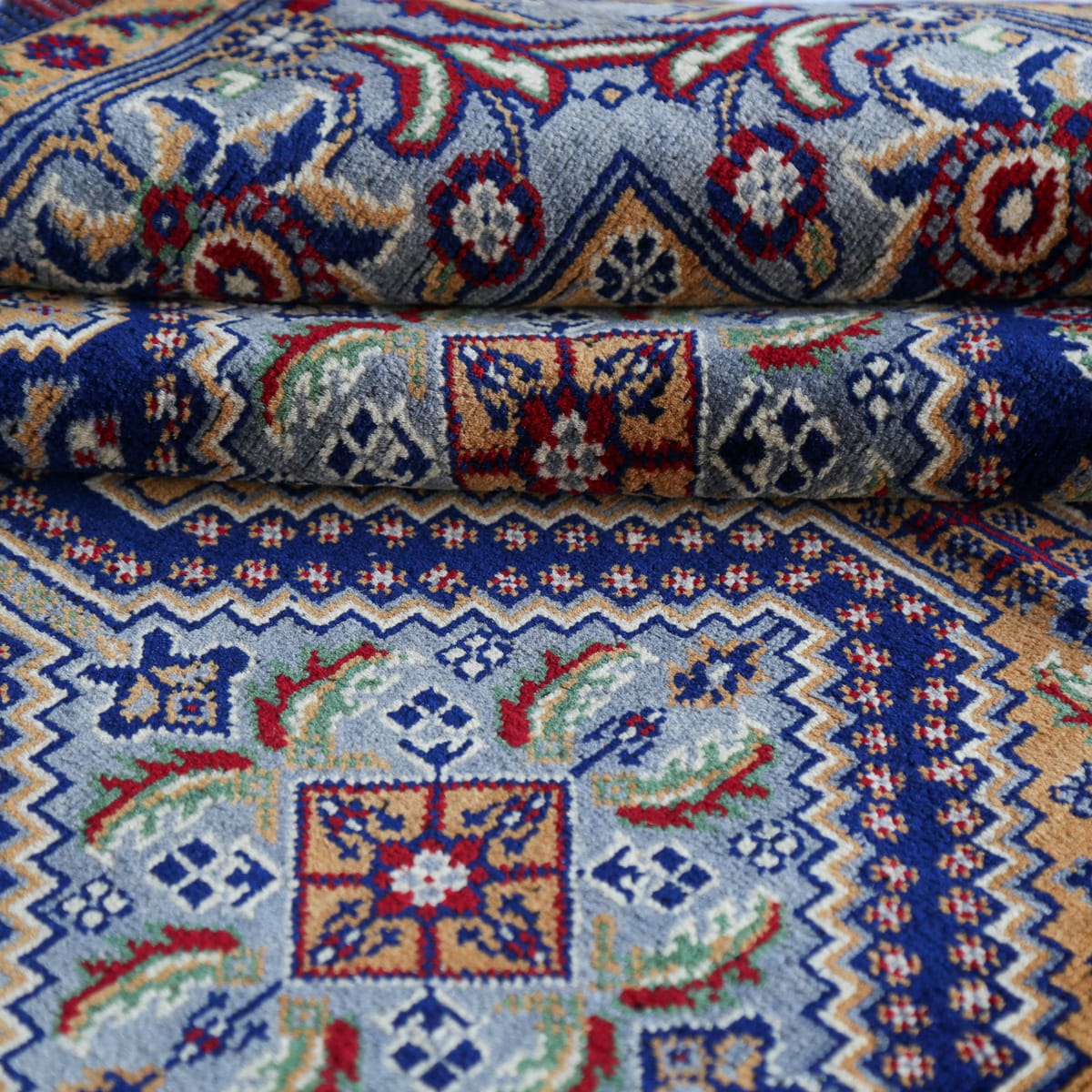 Handwoven Afghani Wool Carpet – Royal Medallion Design | 7.8 x 4.8 ft