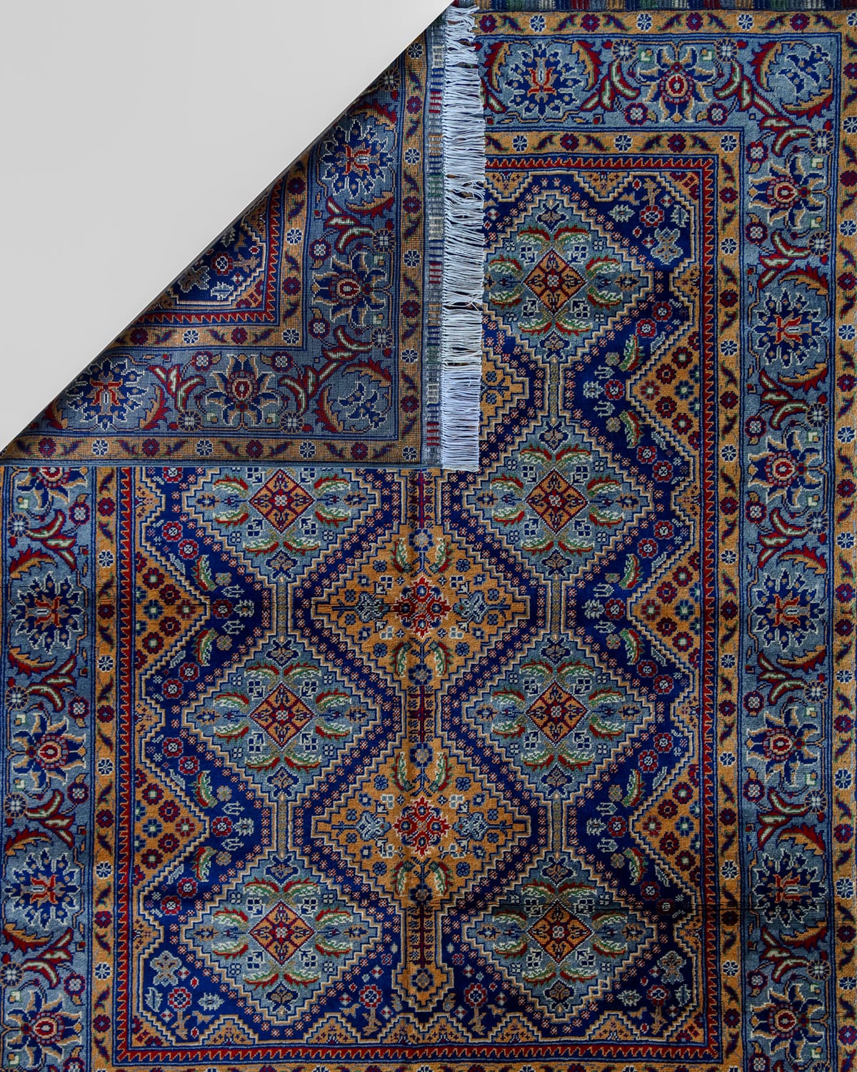 Handwoven Afghani Wool Carpet – Royal Medallion Design | 7.8 x 4.8 ft