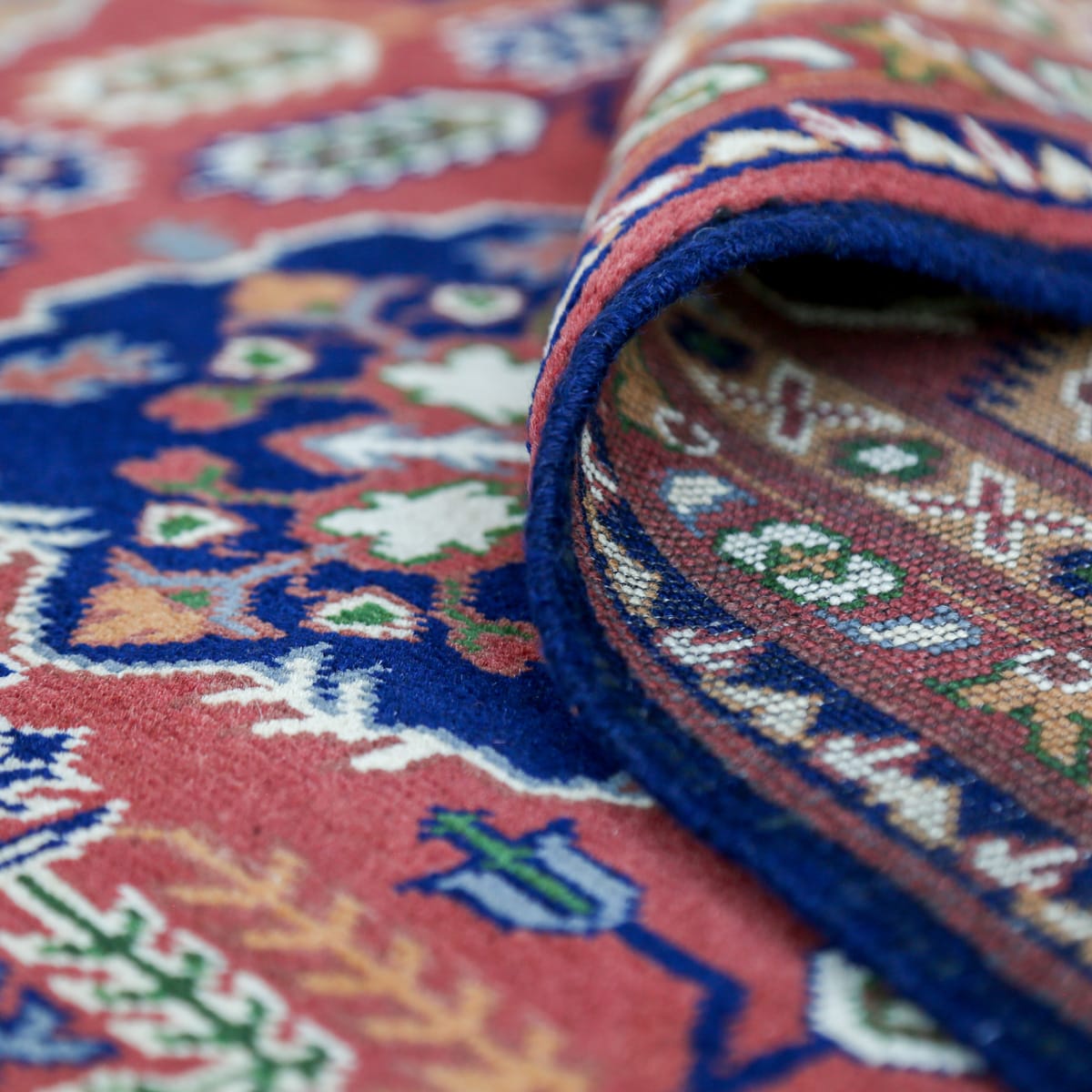 Afghani Traditional Wool Carpet – Multicolor Octagon Motif | 11.6 x 8.2 ft
