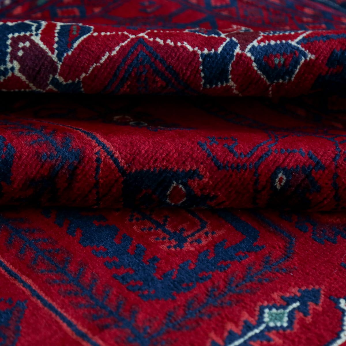 Afghani Khal Mohammadi Burgundy Rug | 8.2 x 4.3 ft