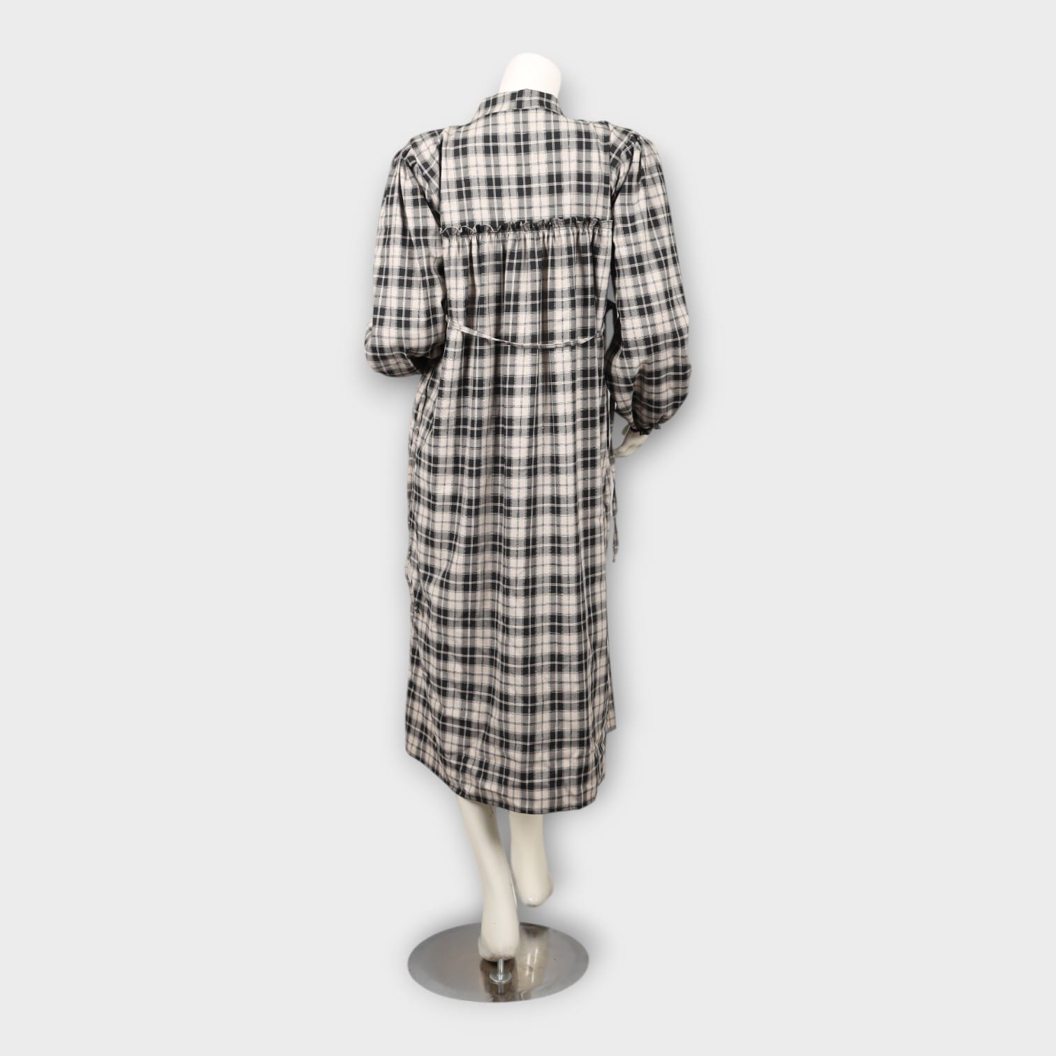 Black and White Plaid Modest Cotton Dress