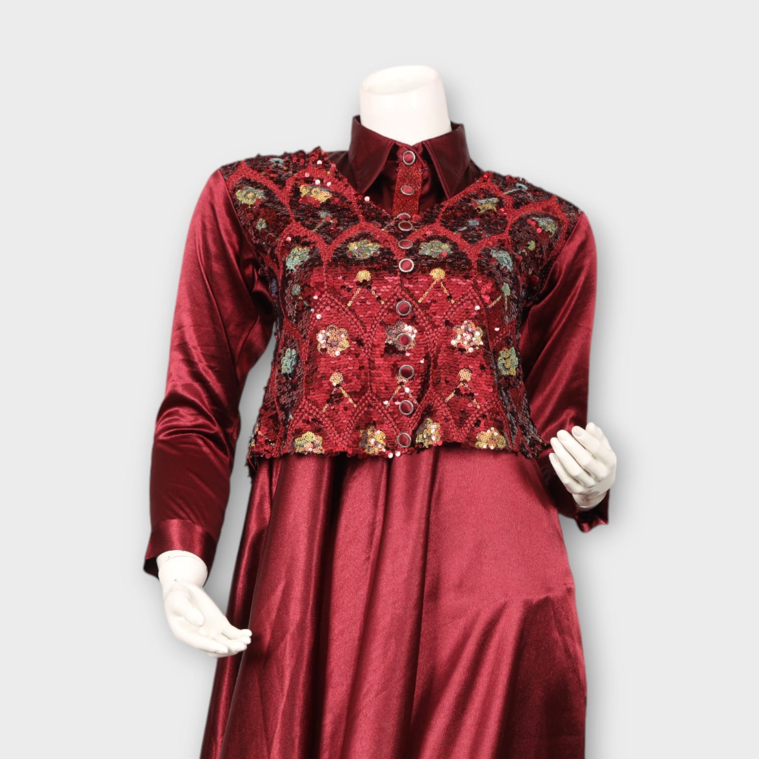 slim fit dress slacks Cotton Silk Ikat Print Red Coloured Flared Dress  South India Shopping Mall