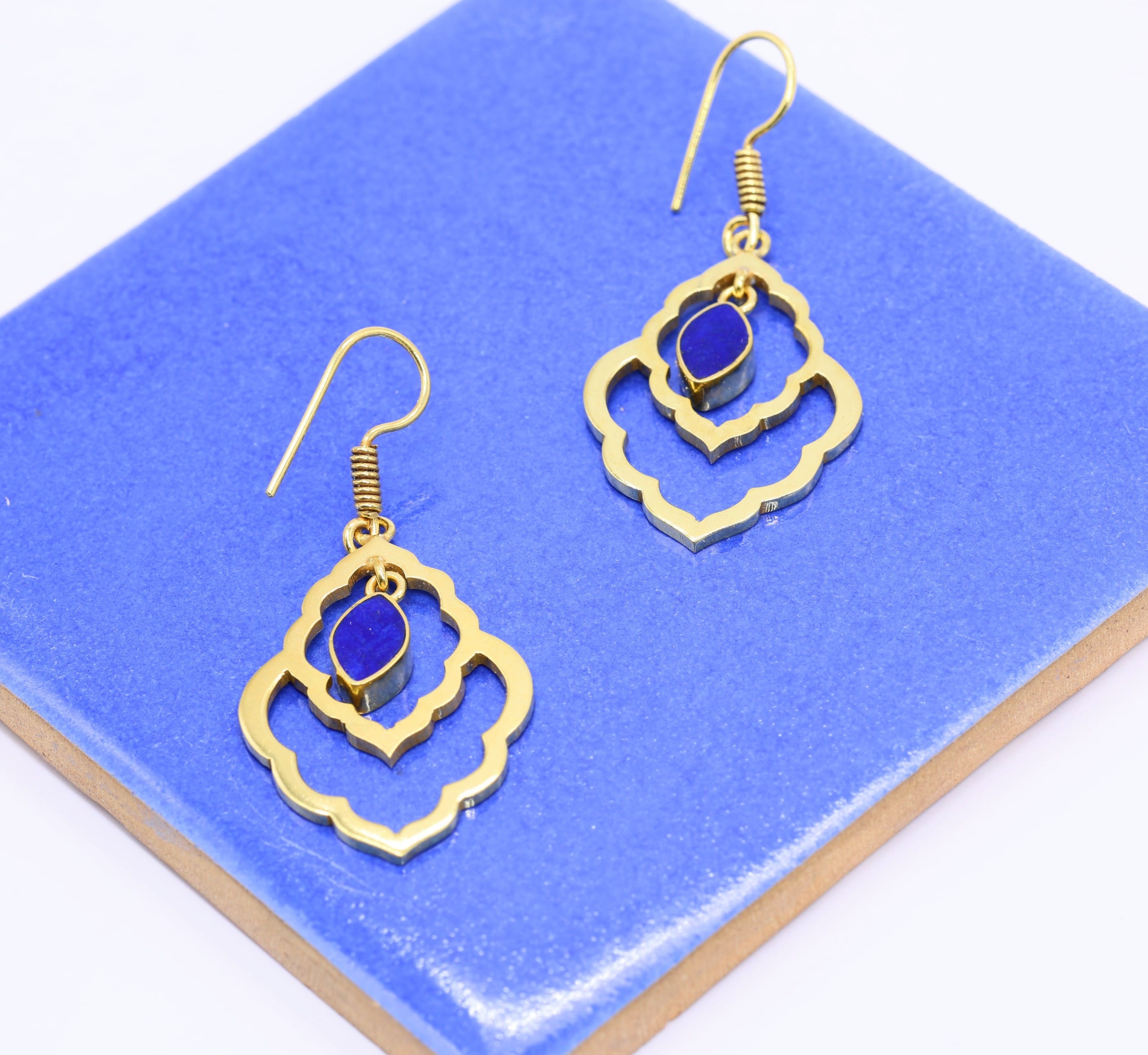 Safawi Earings Handmade Lapis Lazuli