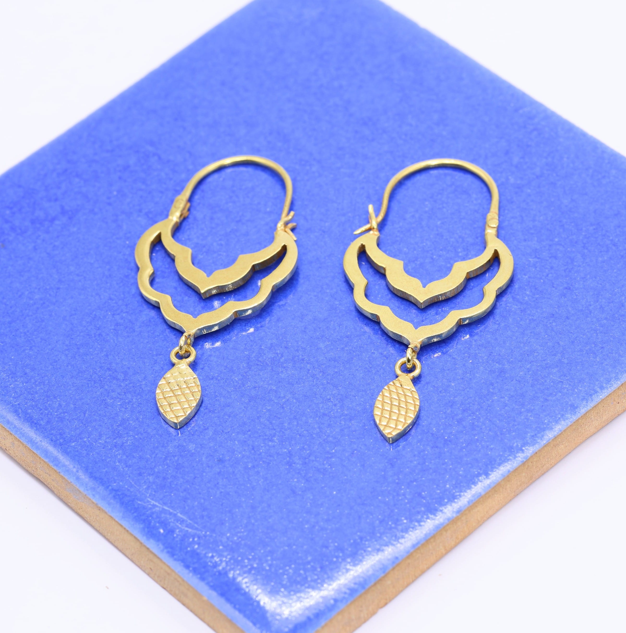 Safawi earrings, gold plated, handmade