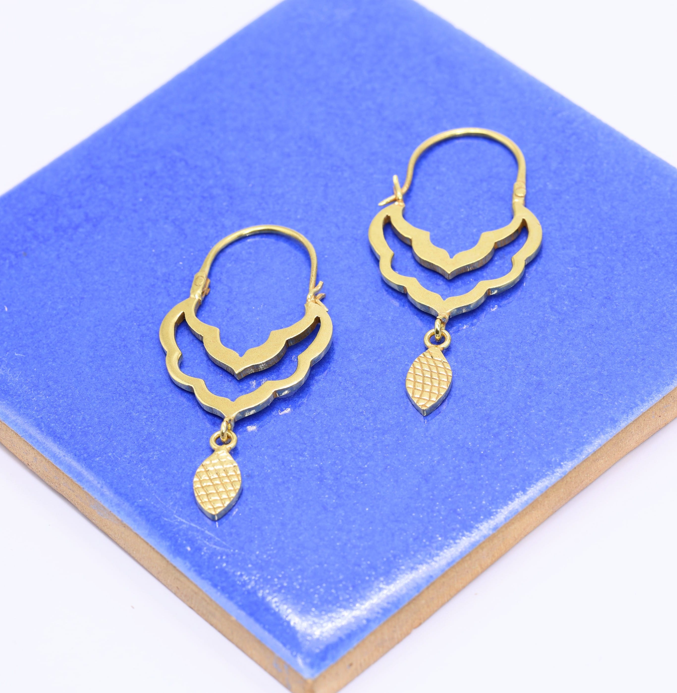 Safawi earrings, gold plated, handmade