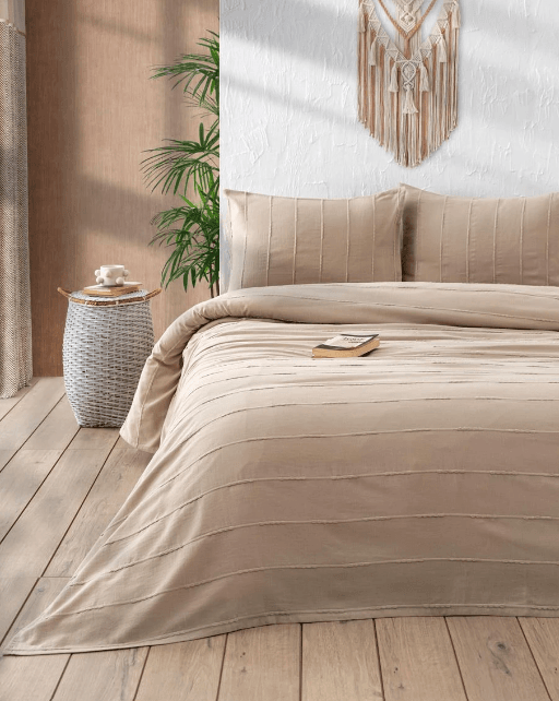 Bedding Set Pearl Double – Luxury 100% Cotton Lightweight Pique Set for Double Beds