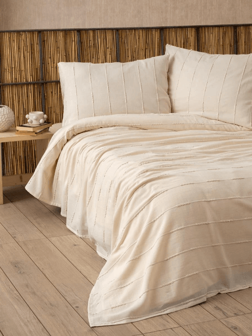 Bedding Set Pearl Double – Luxury 100% Cotton Lightweight Pique Set for Double Beds