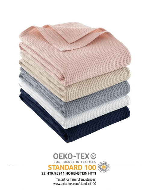 White Color Double Bed blanket pique SET Waffle 100% Cotton