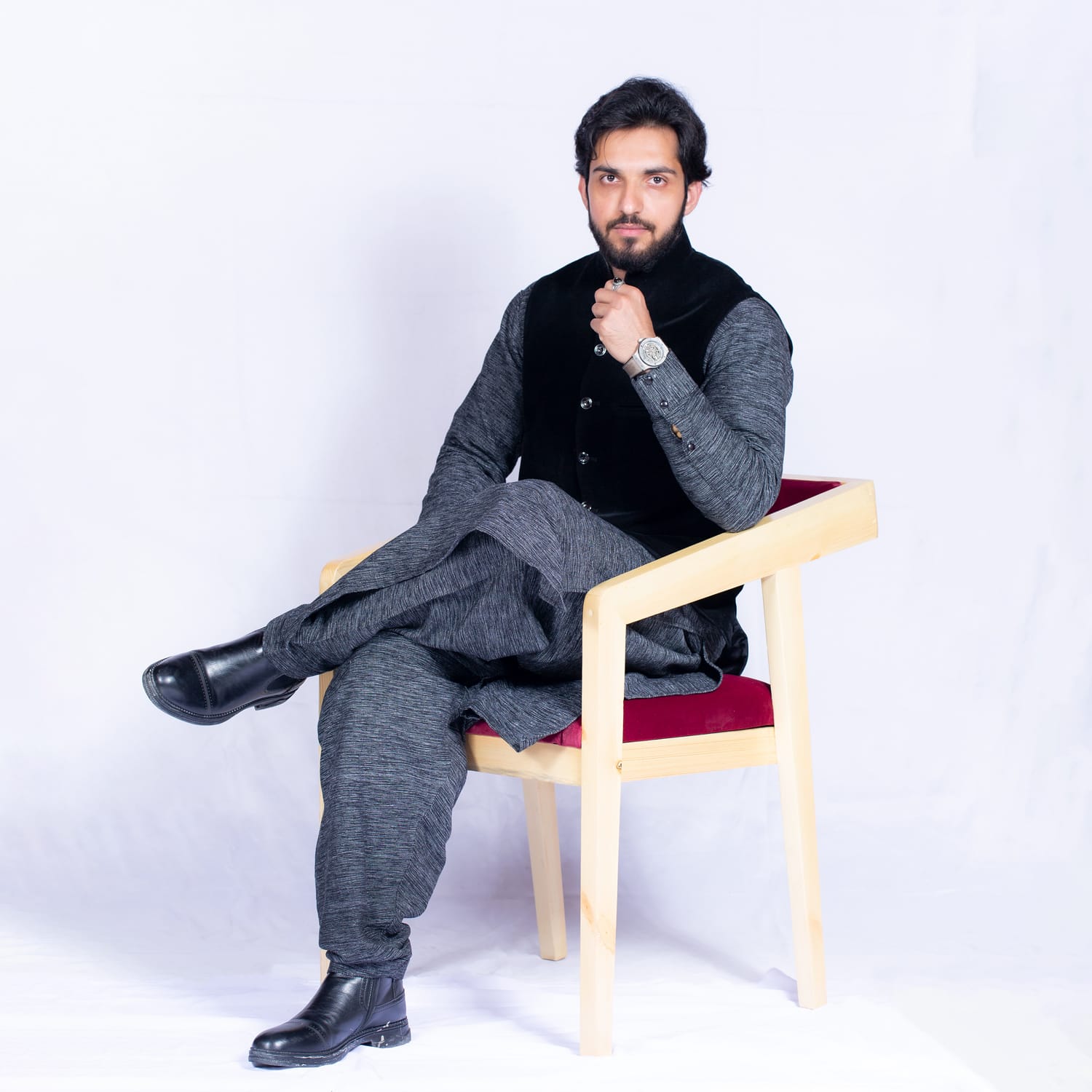 Afghan clothes men with Waistcoat, Salwar Kameez men