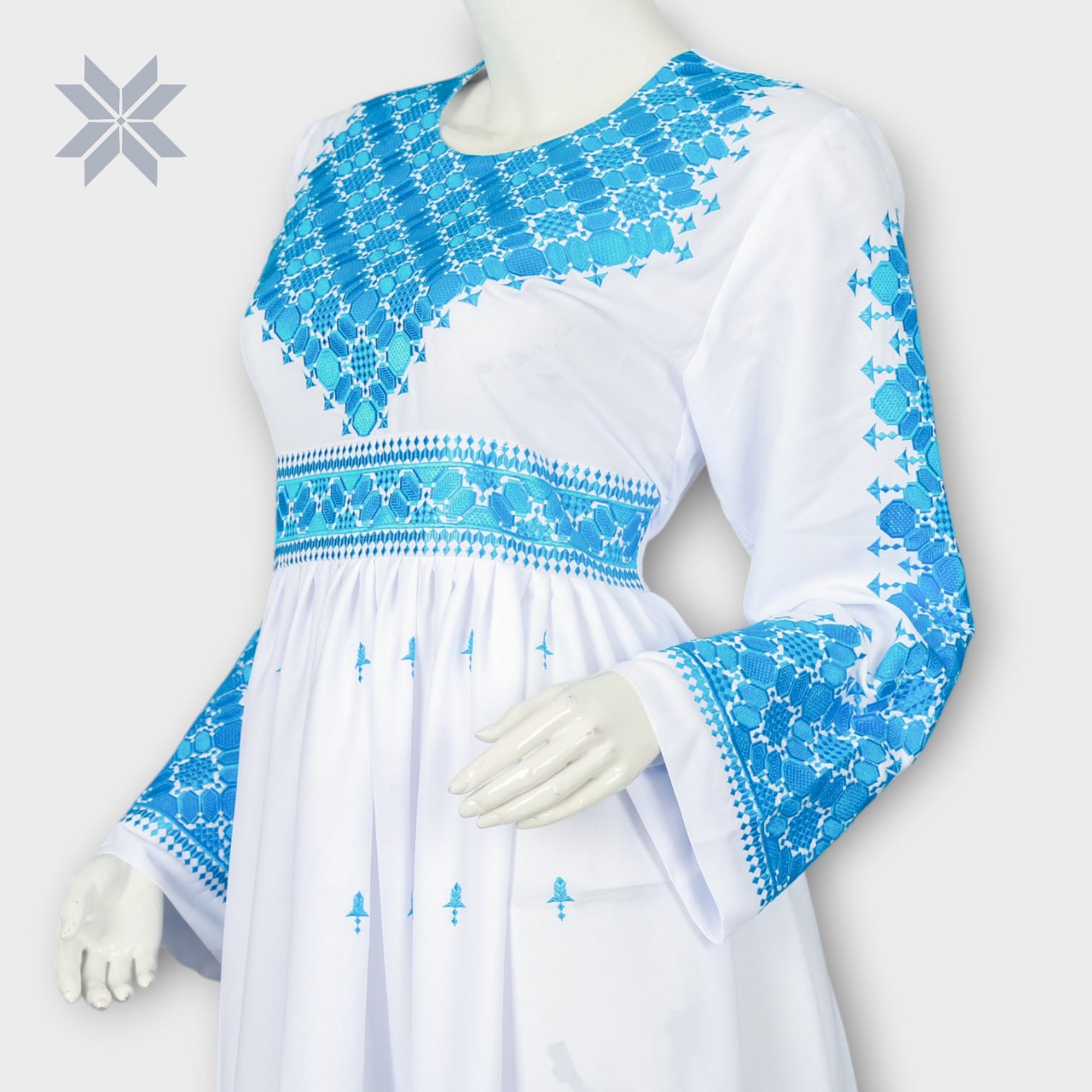 Hazargi Design Party Dress | Hand-embroidered Women white Dress