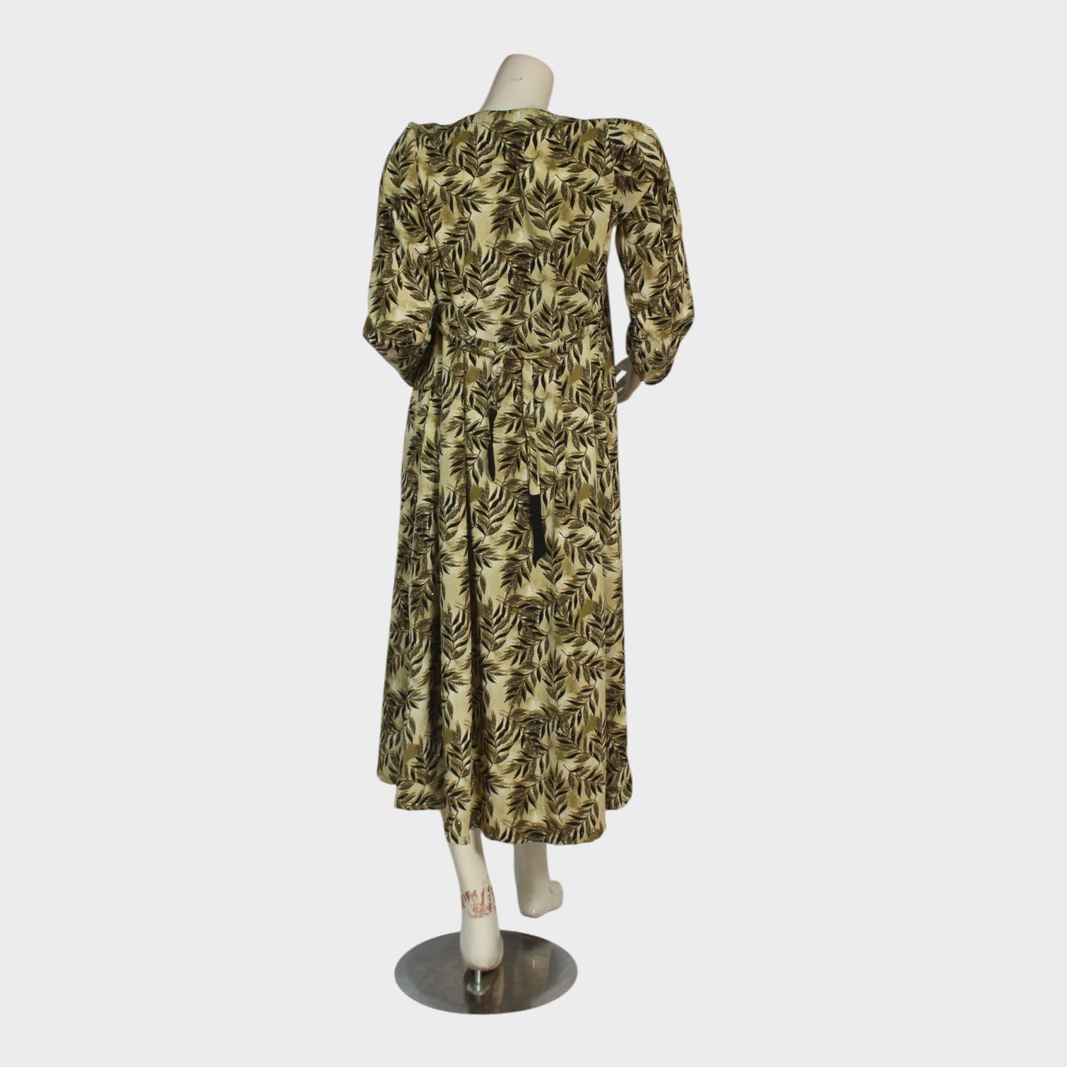 Leaf Print Modest Maxi Dress