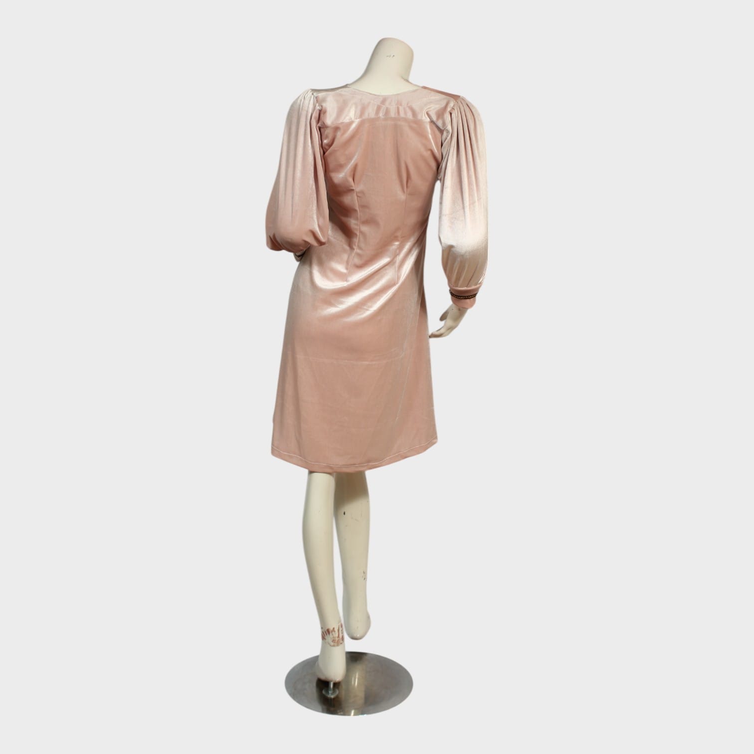 Blush Pink Velvet Mini Dress
