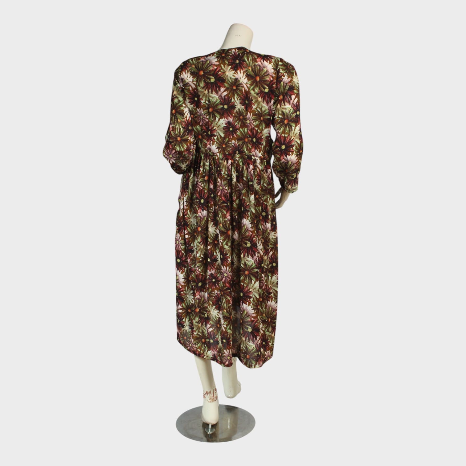 Floral Maroon Printed Long Dress