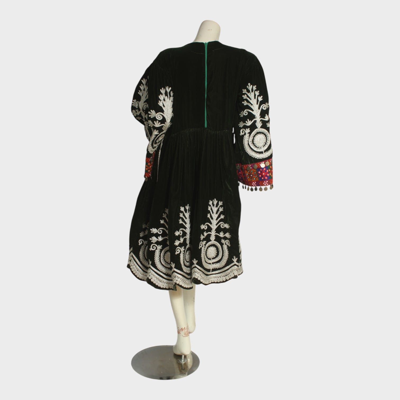 Traditional Black Afghani Velvet Dress with Multicolor Embroidery – Women's Ethnic Wear