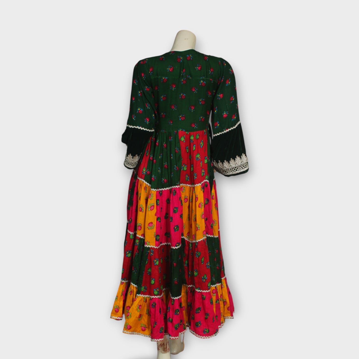 Afghani Patchwork Boho Dress 