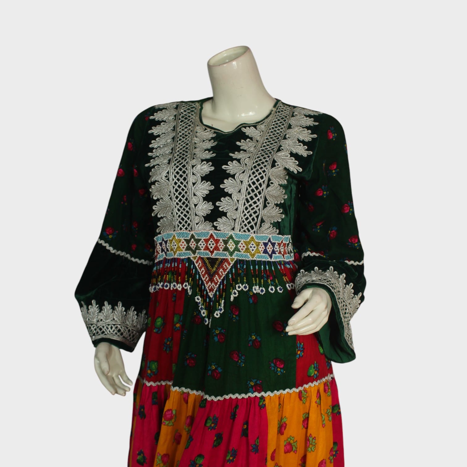 Afghani Patchwork Boho Dress 