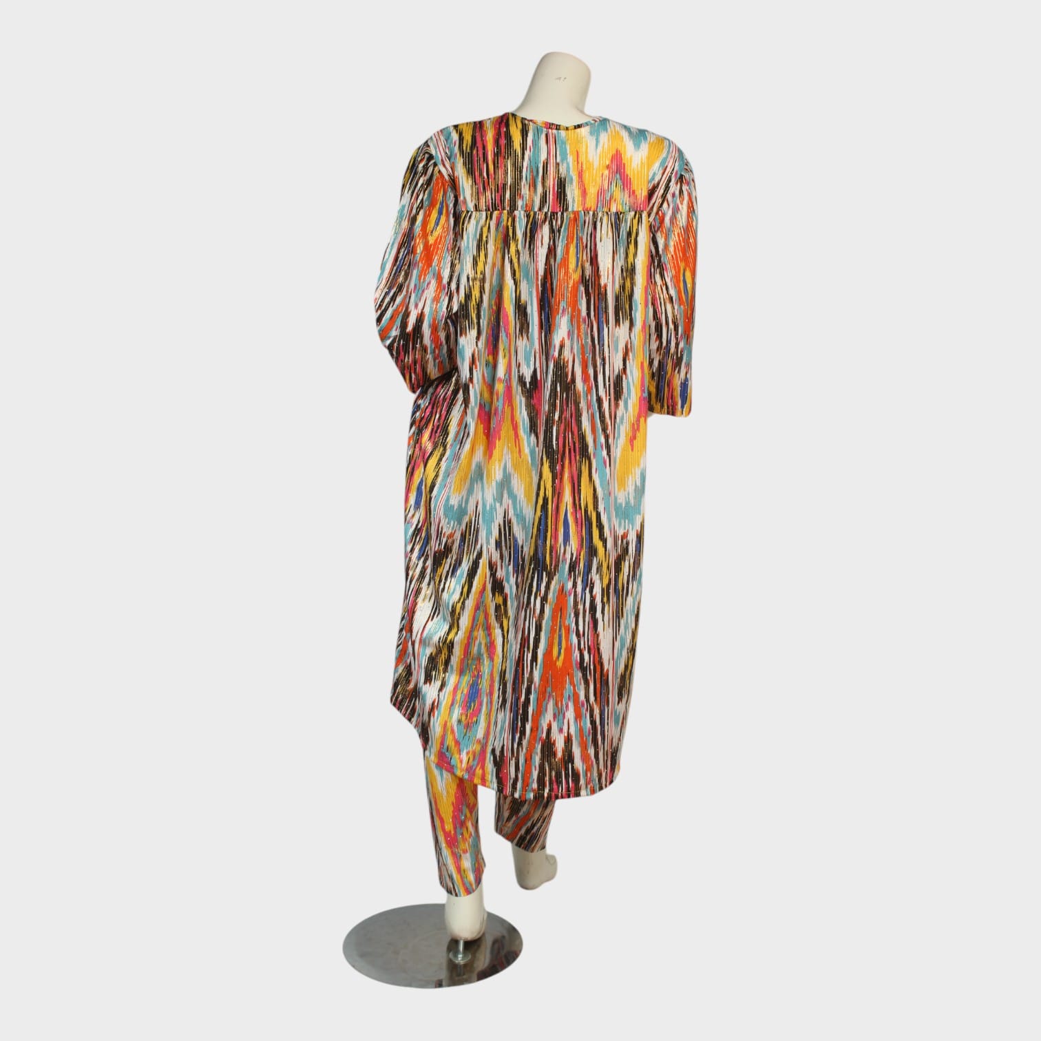 Multicolor Ikat Print Afghan Tunic dress