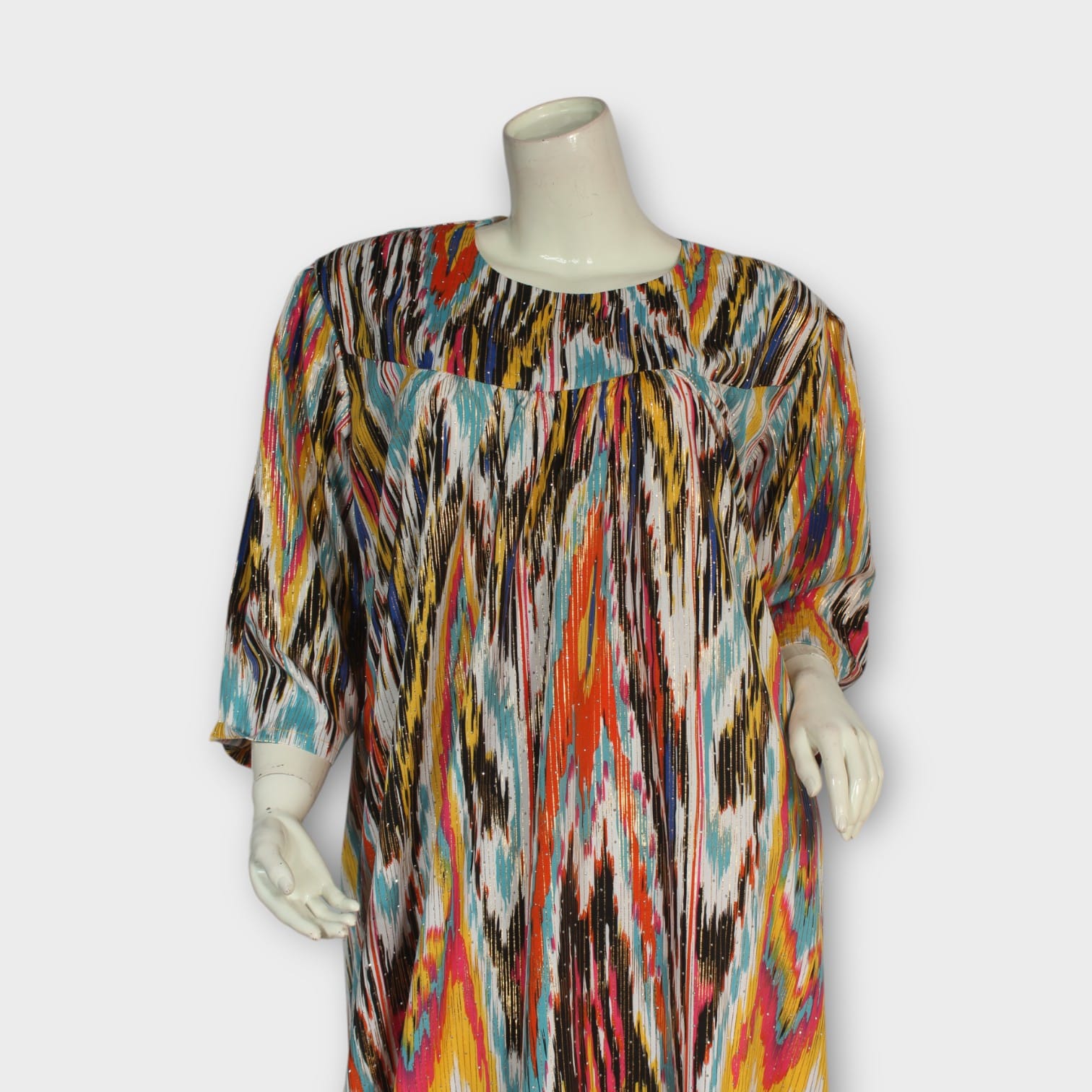 Multicolor Ikat Print Afghan Tunic dress