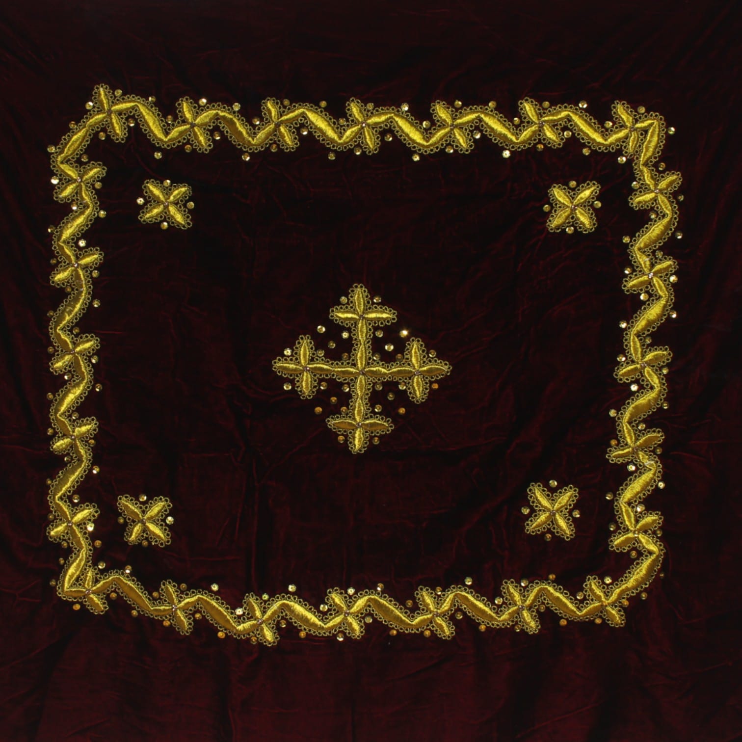 Tray sheet for Engagement Ceremonies With Velvet Embroidered Shawl Panel