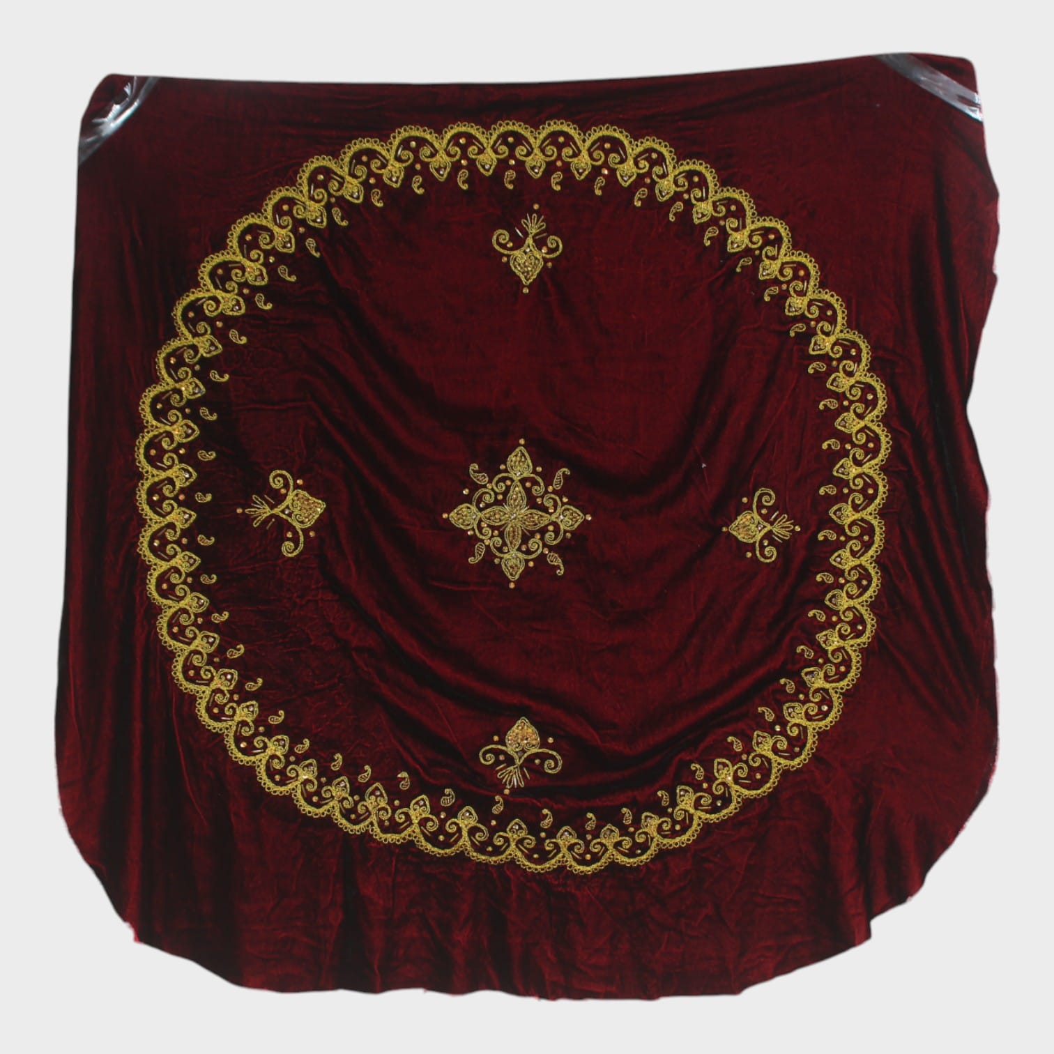 Round Velvet Tray sheet for engagement ceremoines– Royal Mandala Embroidery
