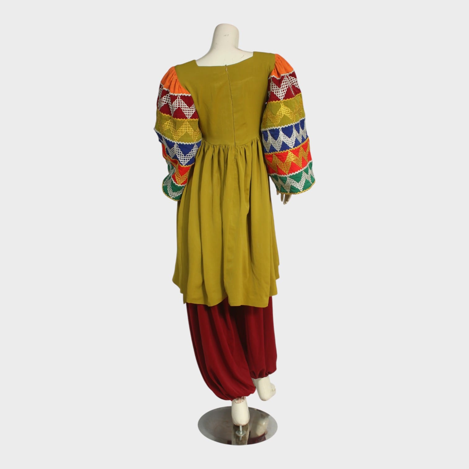 Multicolor Embroidered Afghani Traditional Dress Set