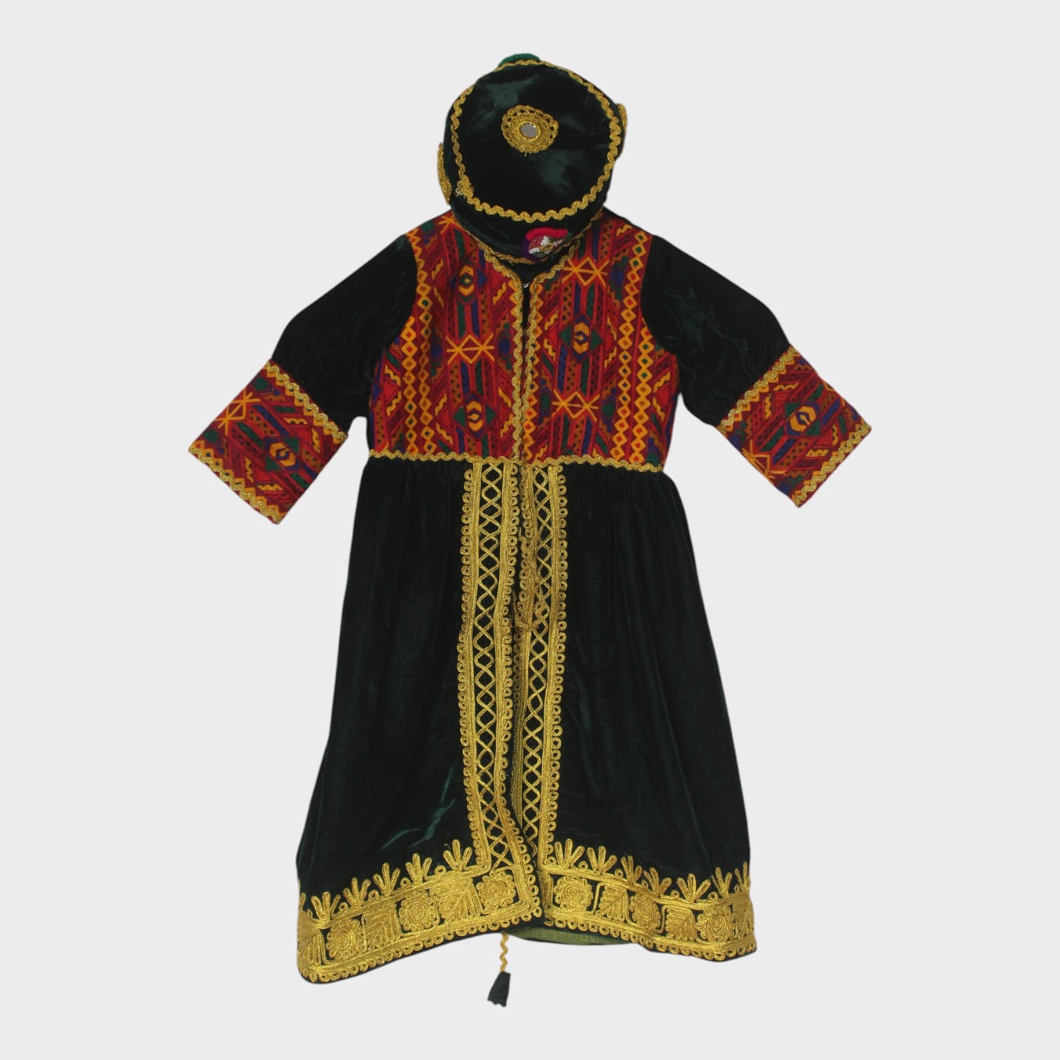 Traditional Afghani girl Dress Set with Hat