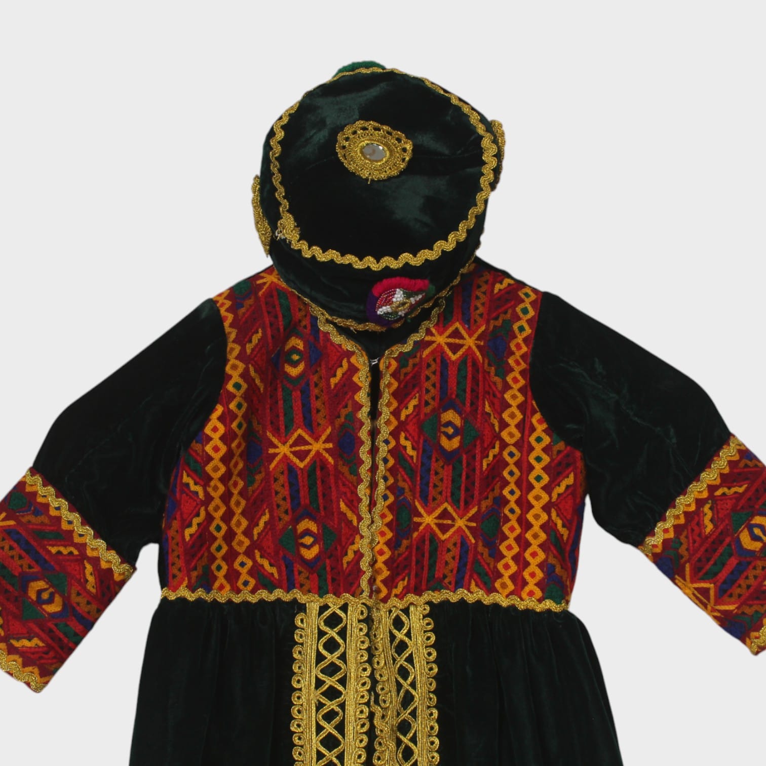 Traditional Afghani girl Dress Set with Hat