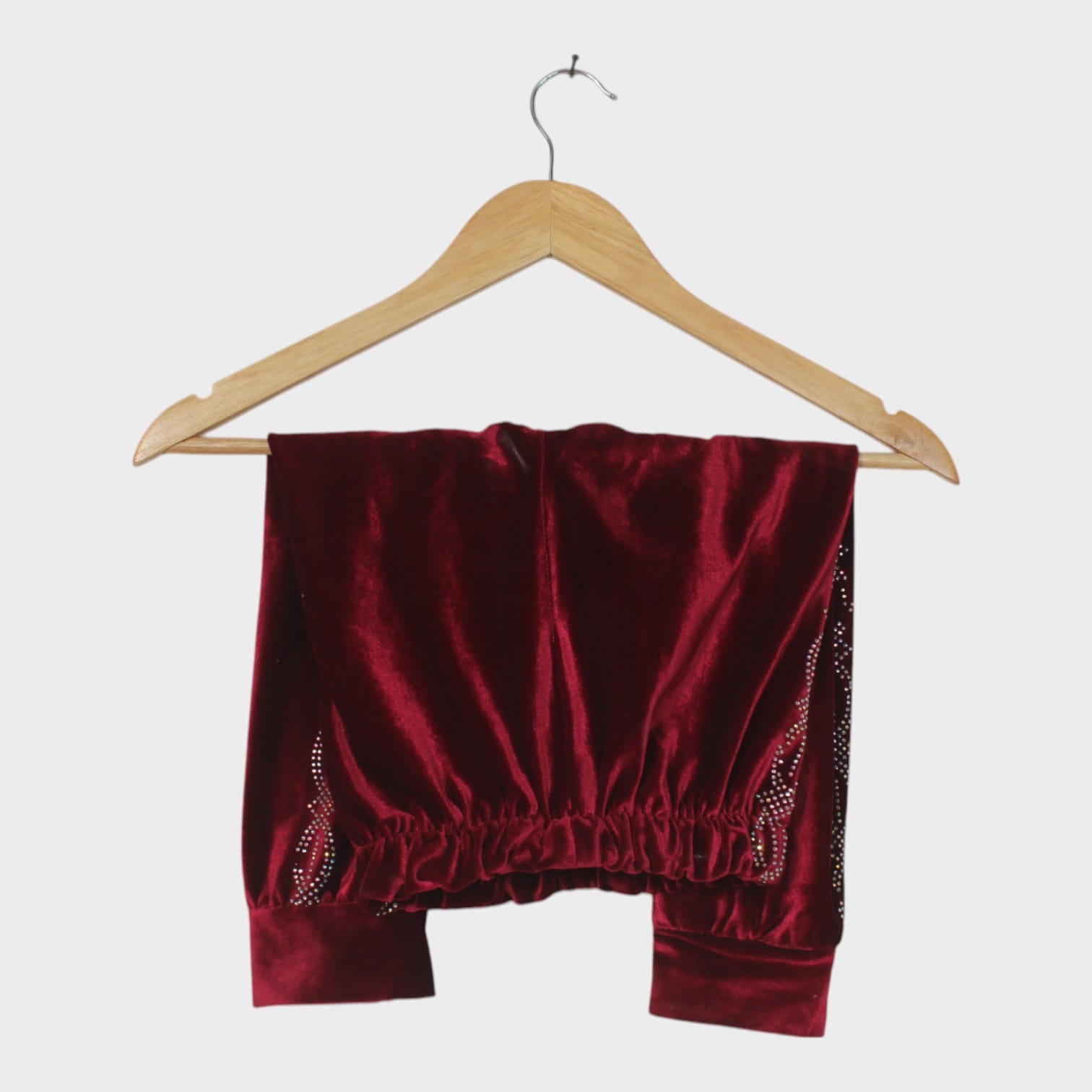 Burgundy Velvet "Queen" Hoodie for Girls