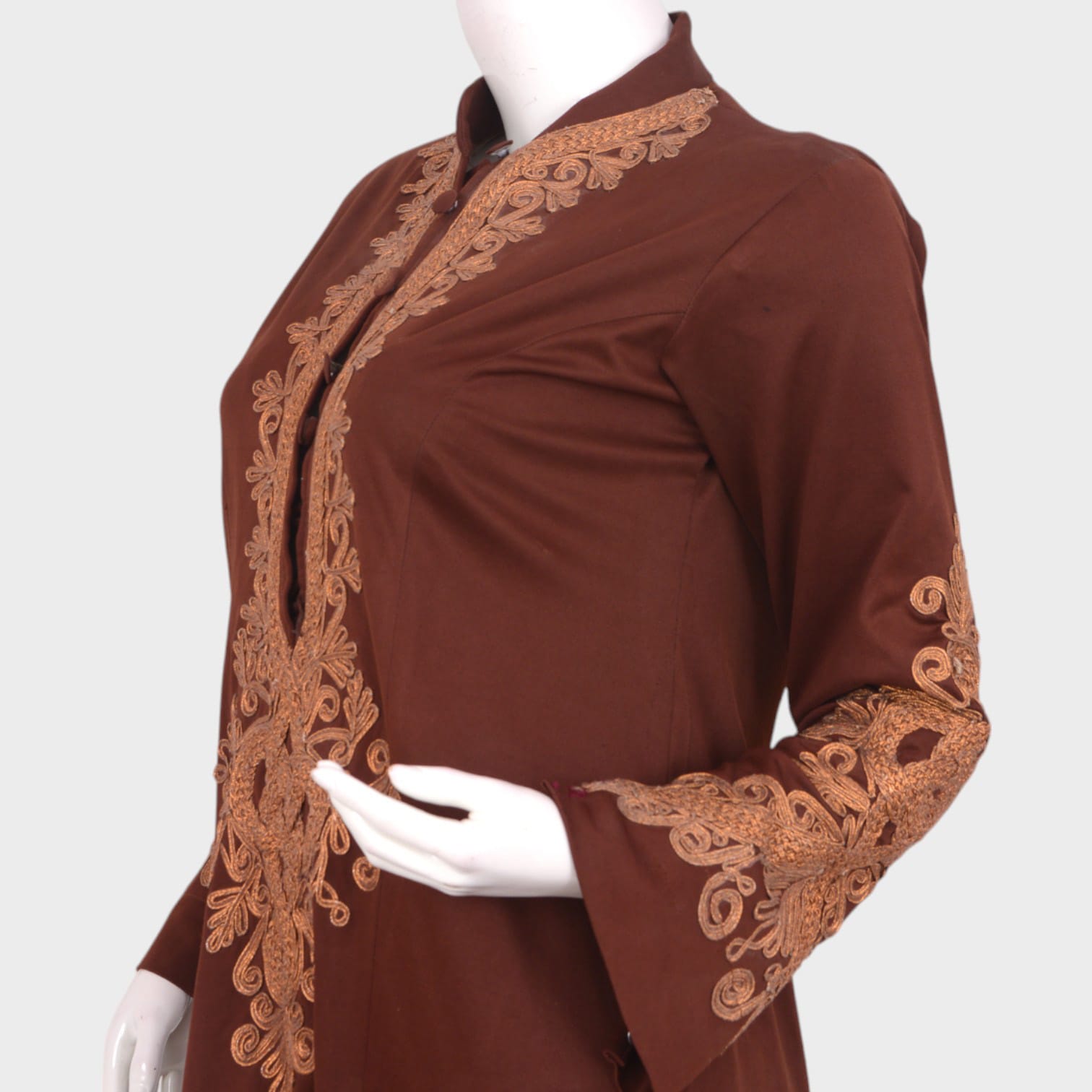 Afghani Brown Dress with Intricate Embroidery