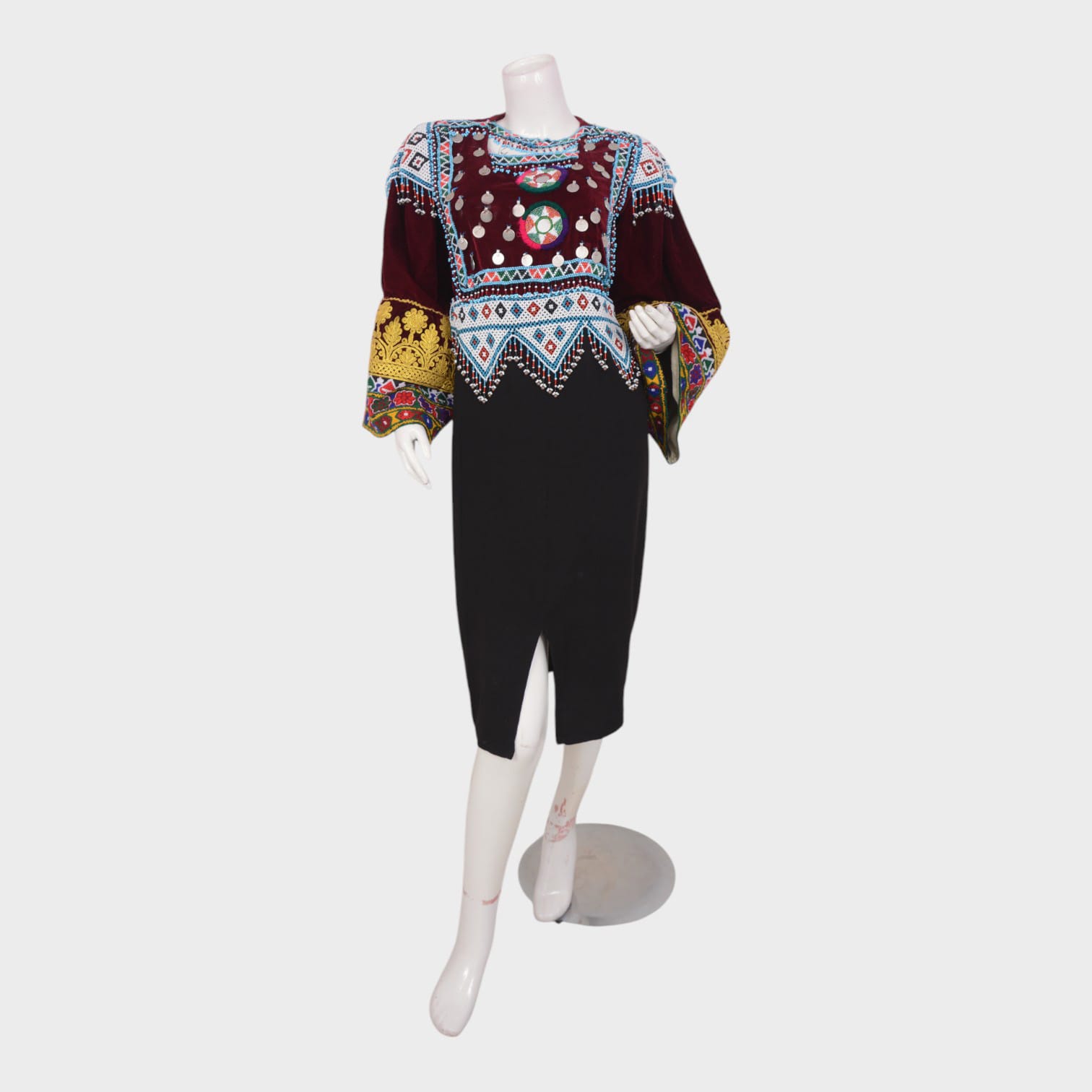 Zarina - Embroidered Velvet Fusion Dress