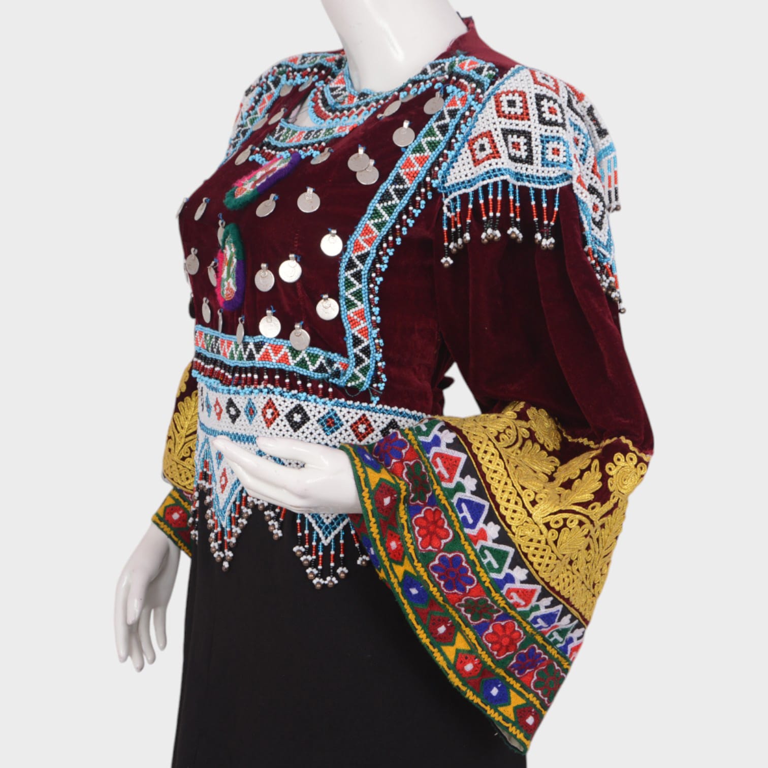 Zarina - Embroidered Velvet Fusion Dress