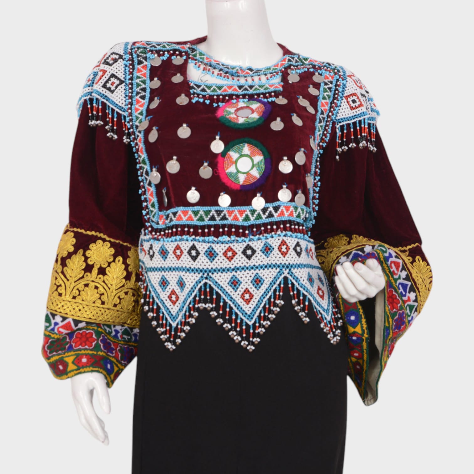 Zarina - Embroidered Velvet Fusion Dress