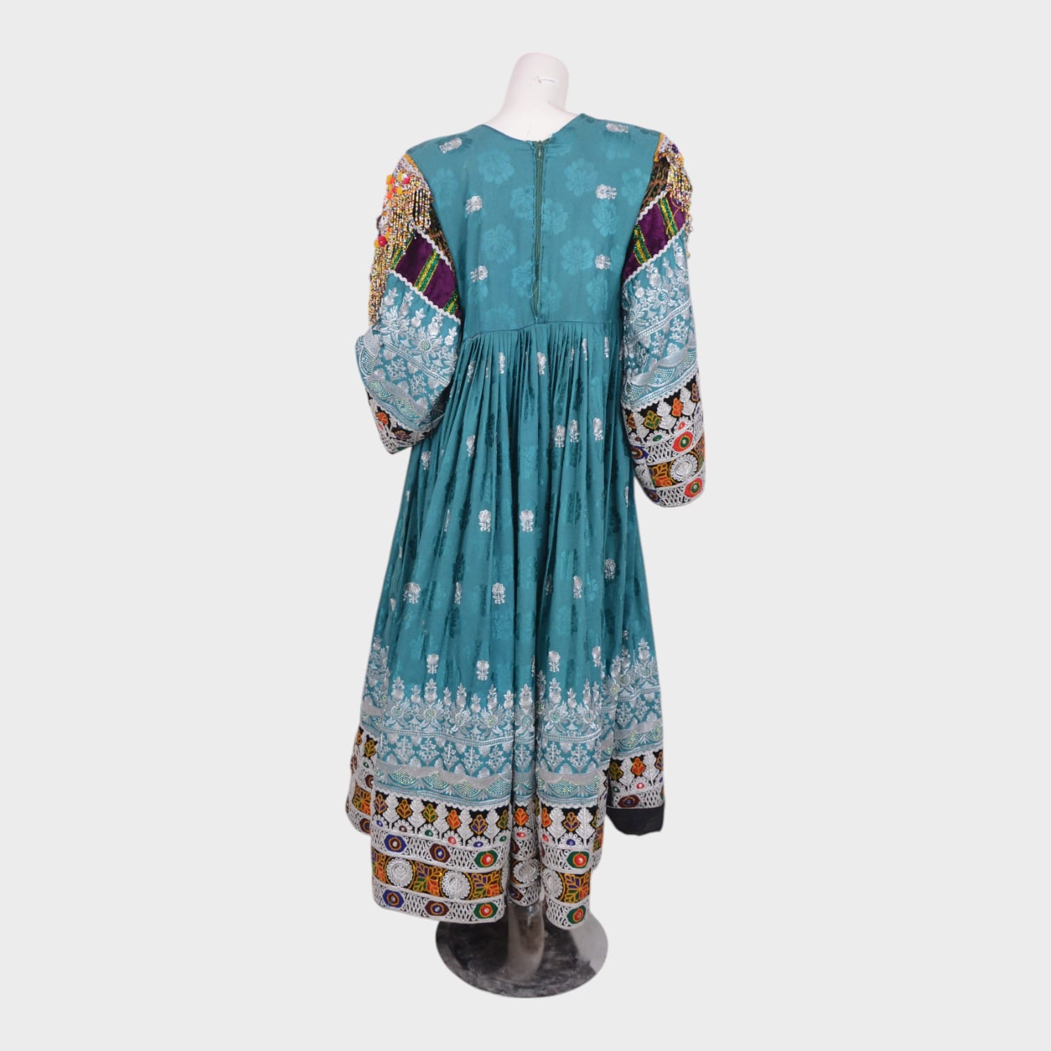 Turquoise Tribal Mirror Work Dress