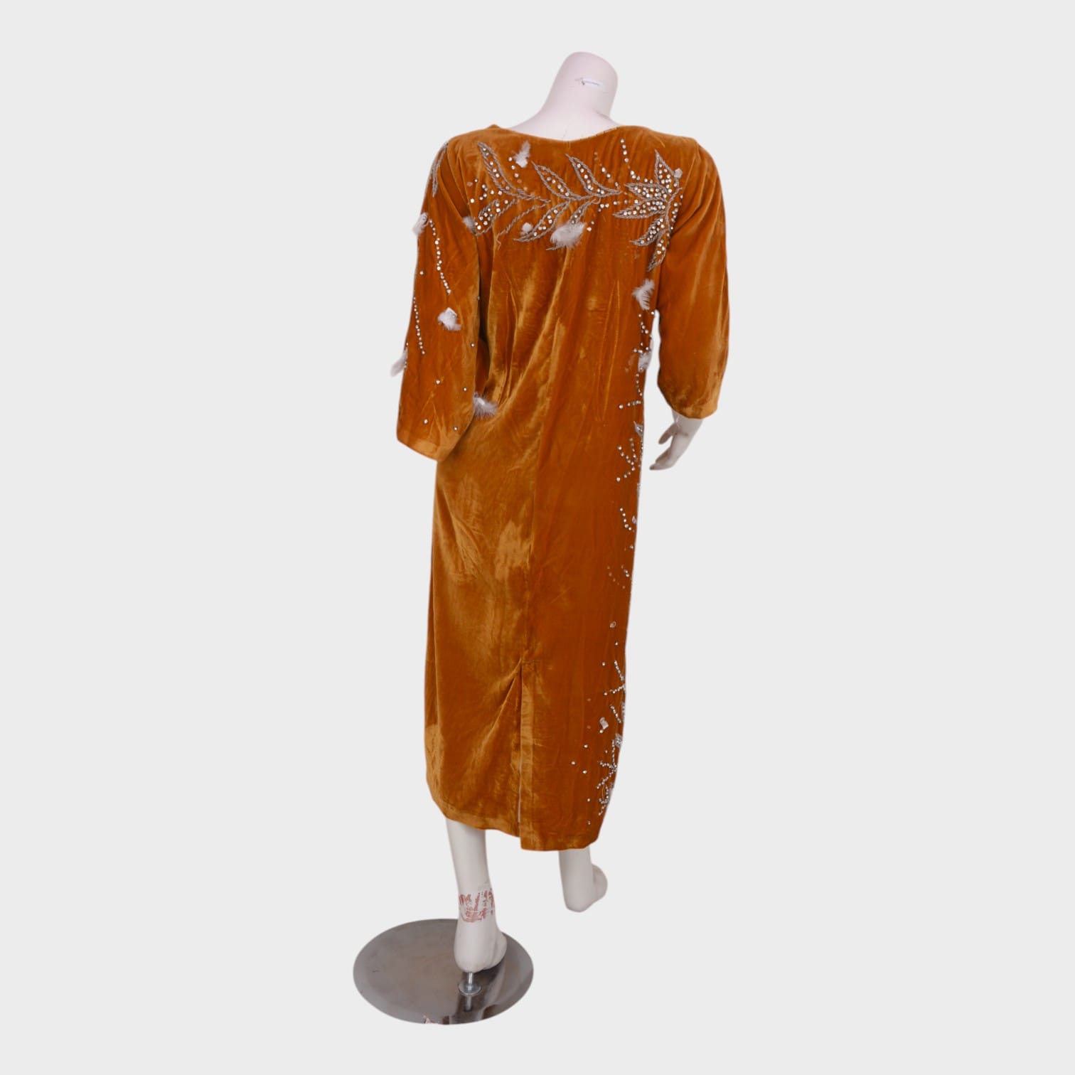 Golden Velvet Elegance Dress