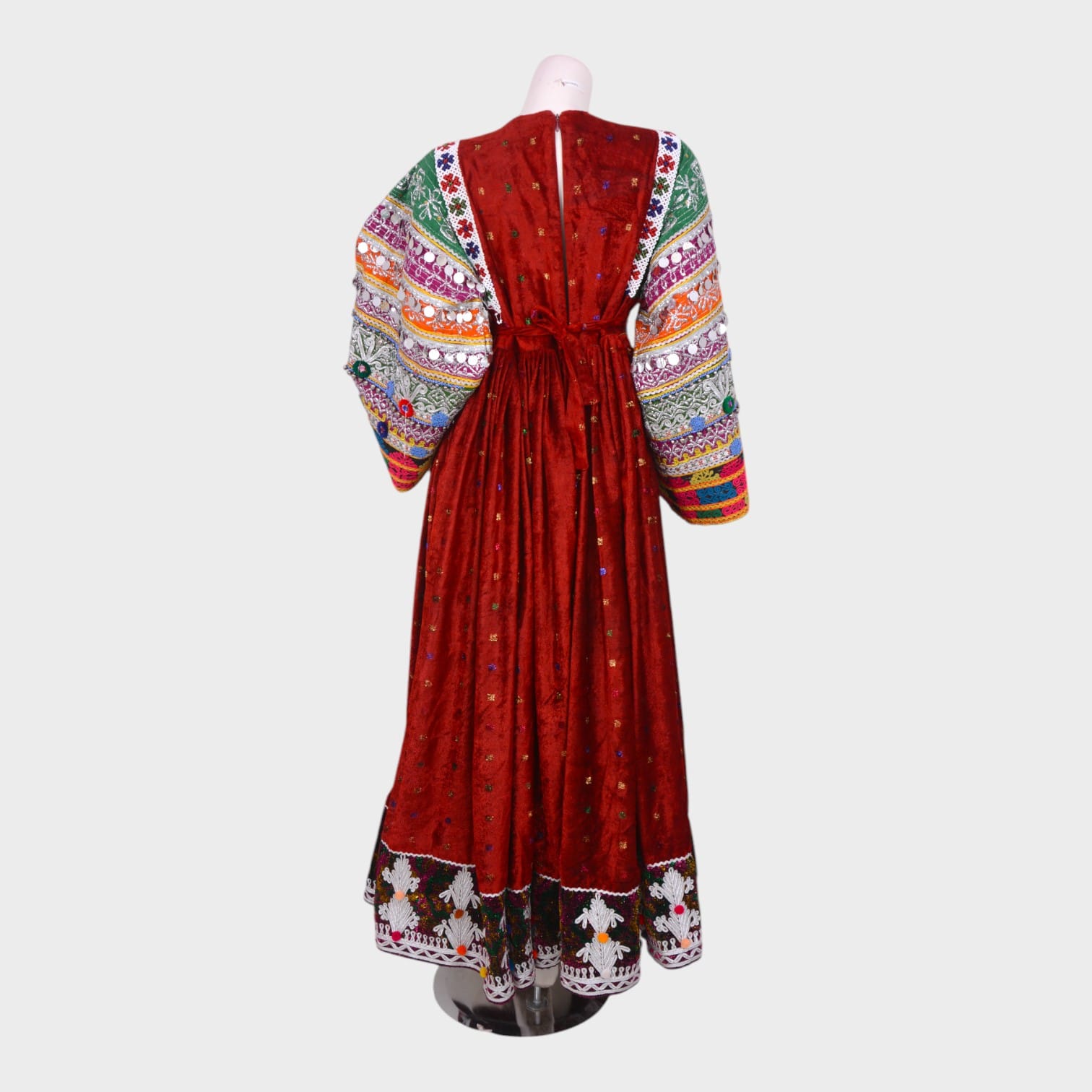 Multicolor Tribal Embroidered Velvet Dress