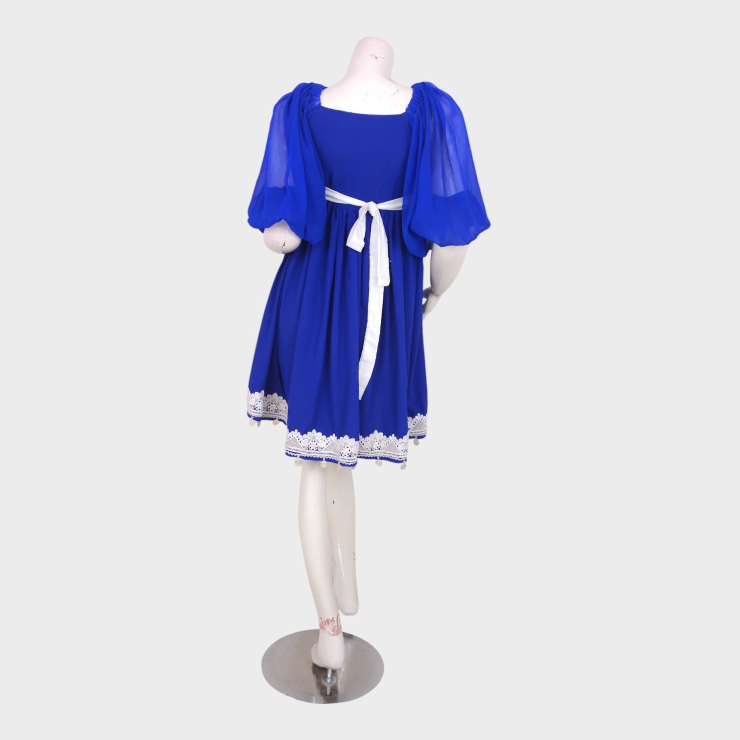Royal Blue Afghani Short Dress with Coin Embellishments