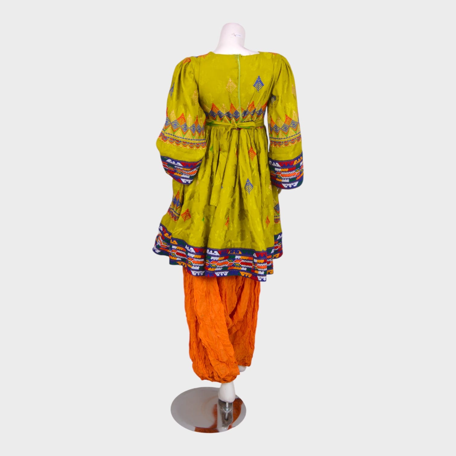 Zarina Bloom – Lime Green Afghani Dress Set
