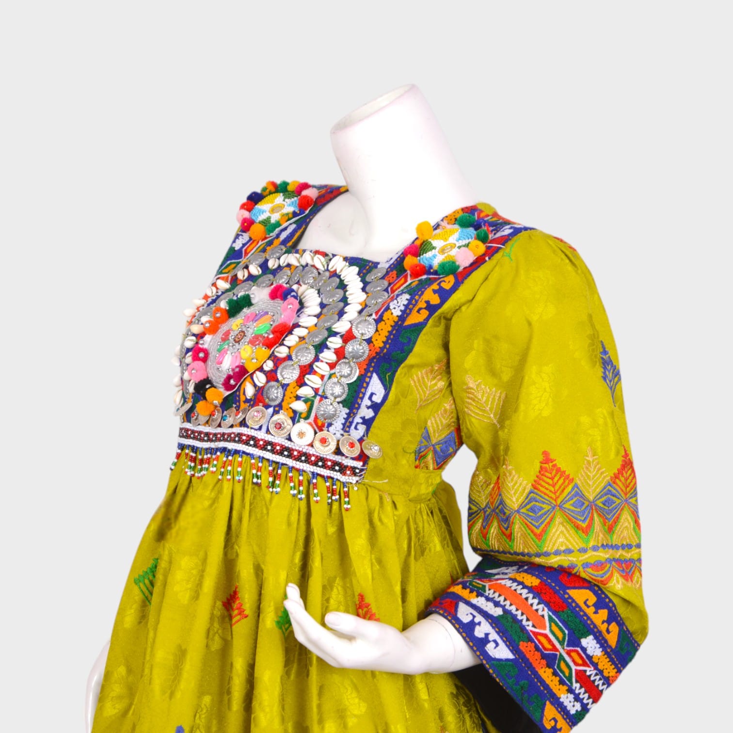 Zarina Bloom – Lime Green Afghani Dress Set